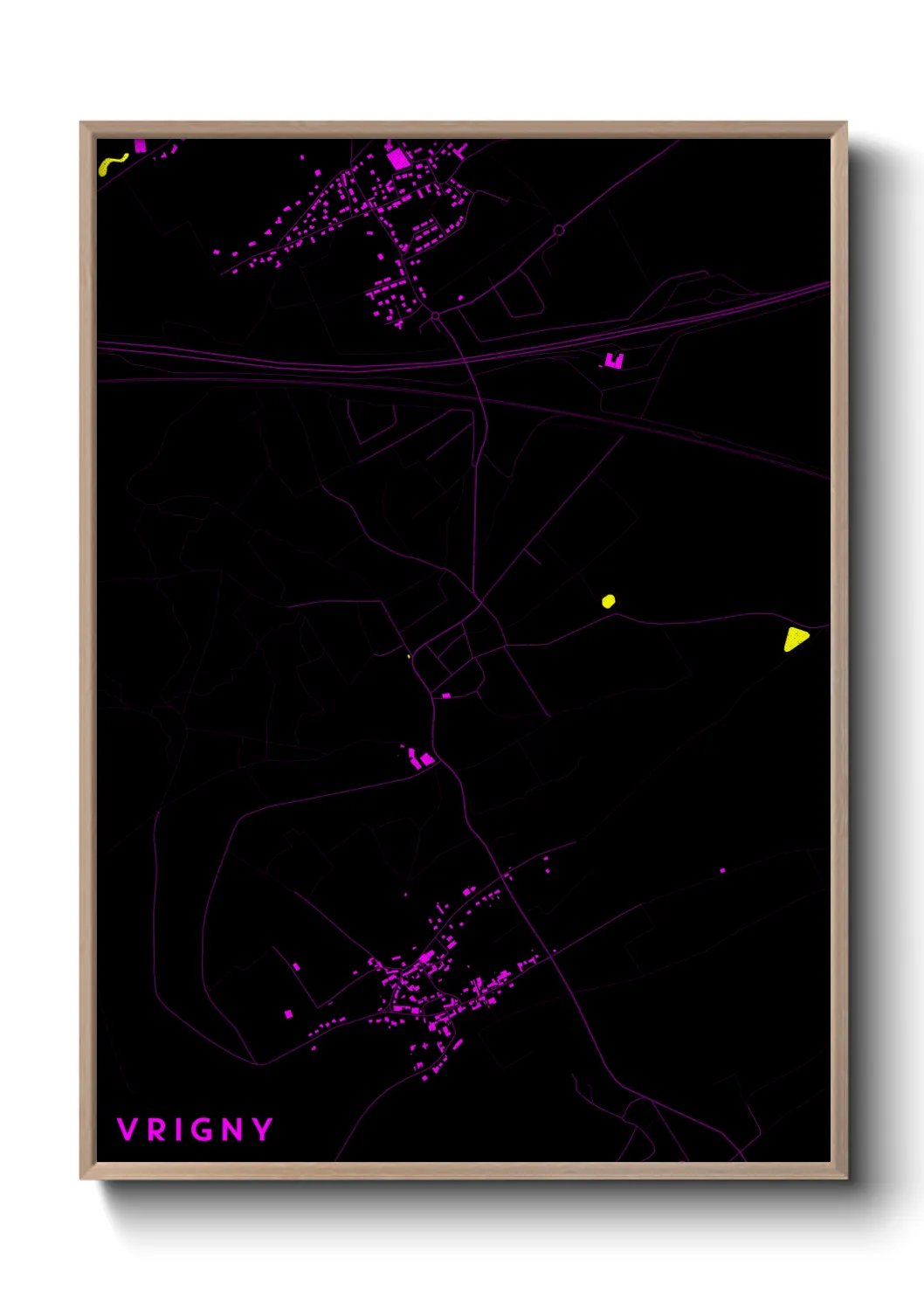Une affiche de carte sur Vrigny