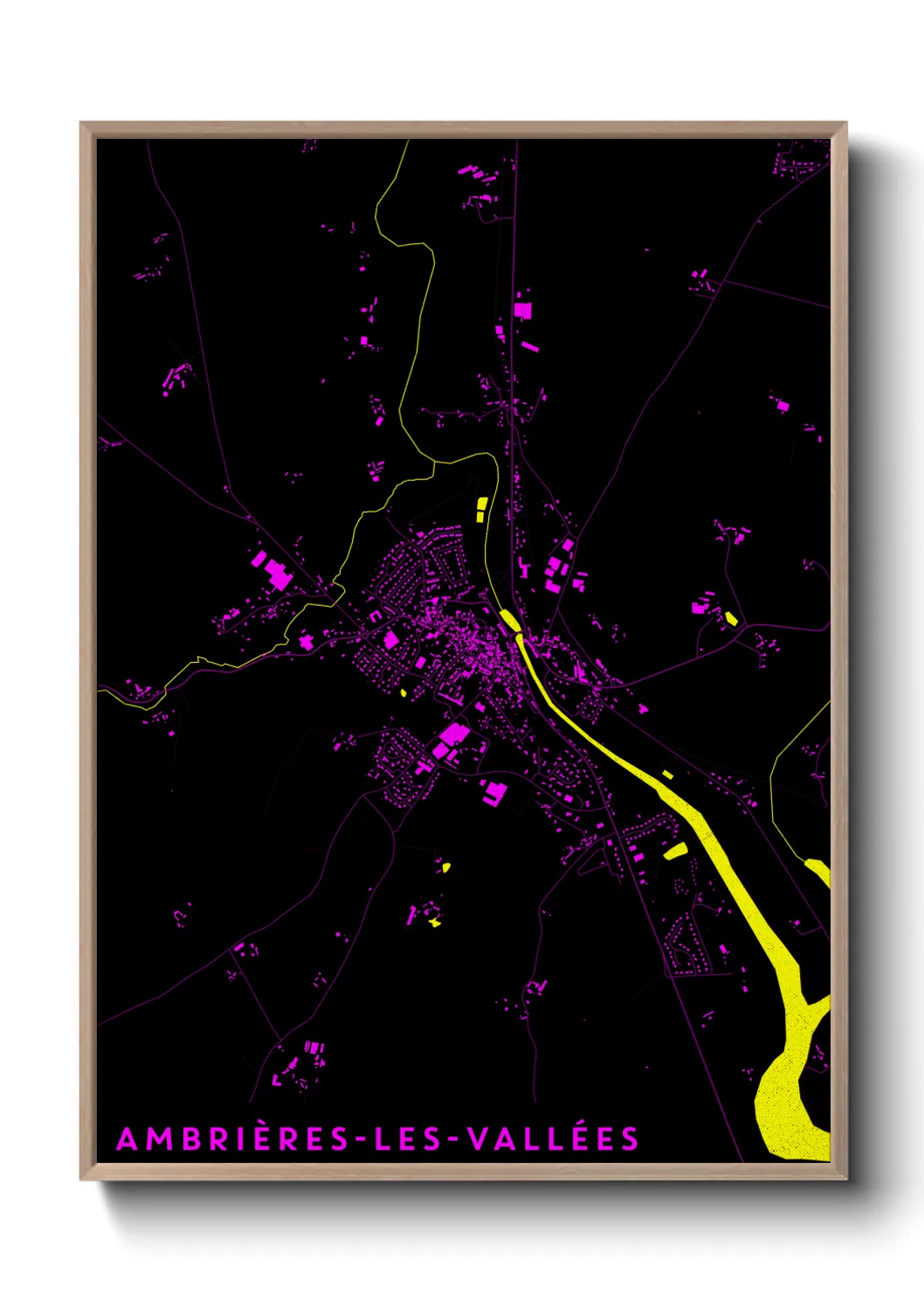 Une affiche de carte sur Ambrières-les-Vallées