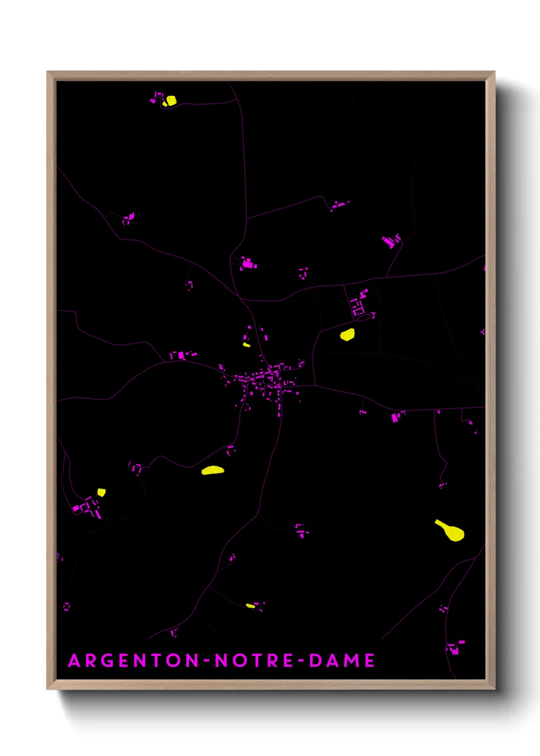 Une affiche de carte sur Argenton-Notre-Dame