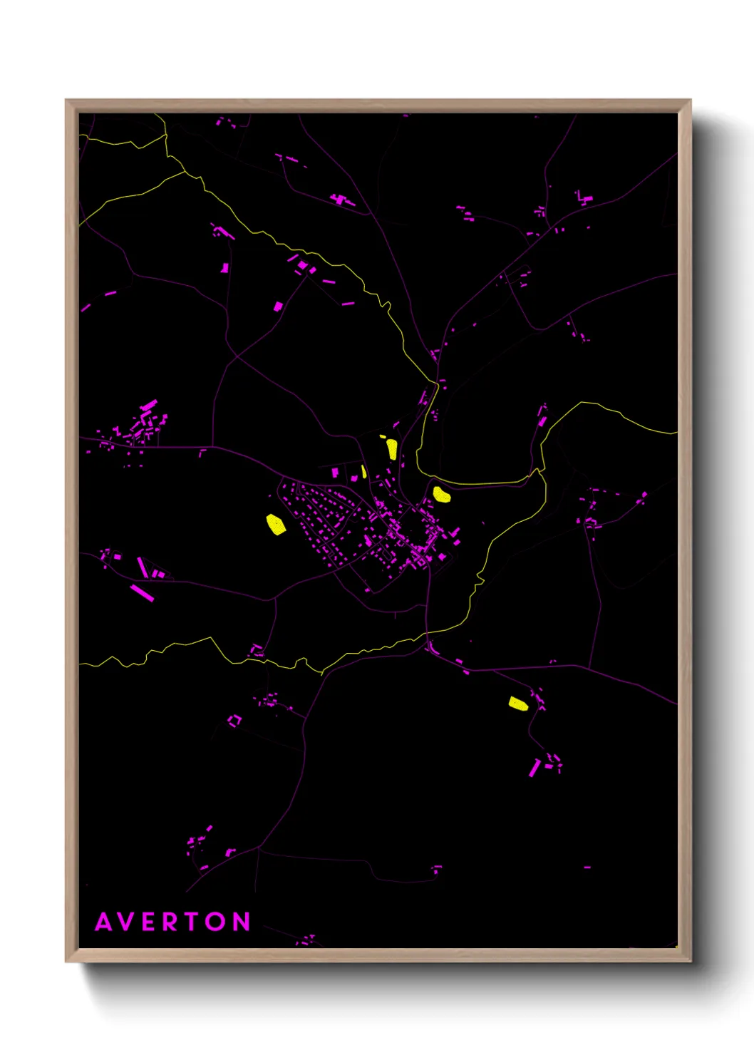 Une affiche de carte sur Averton