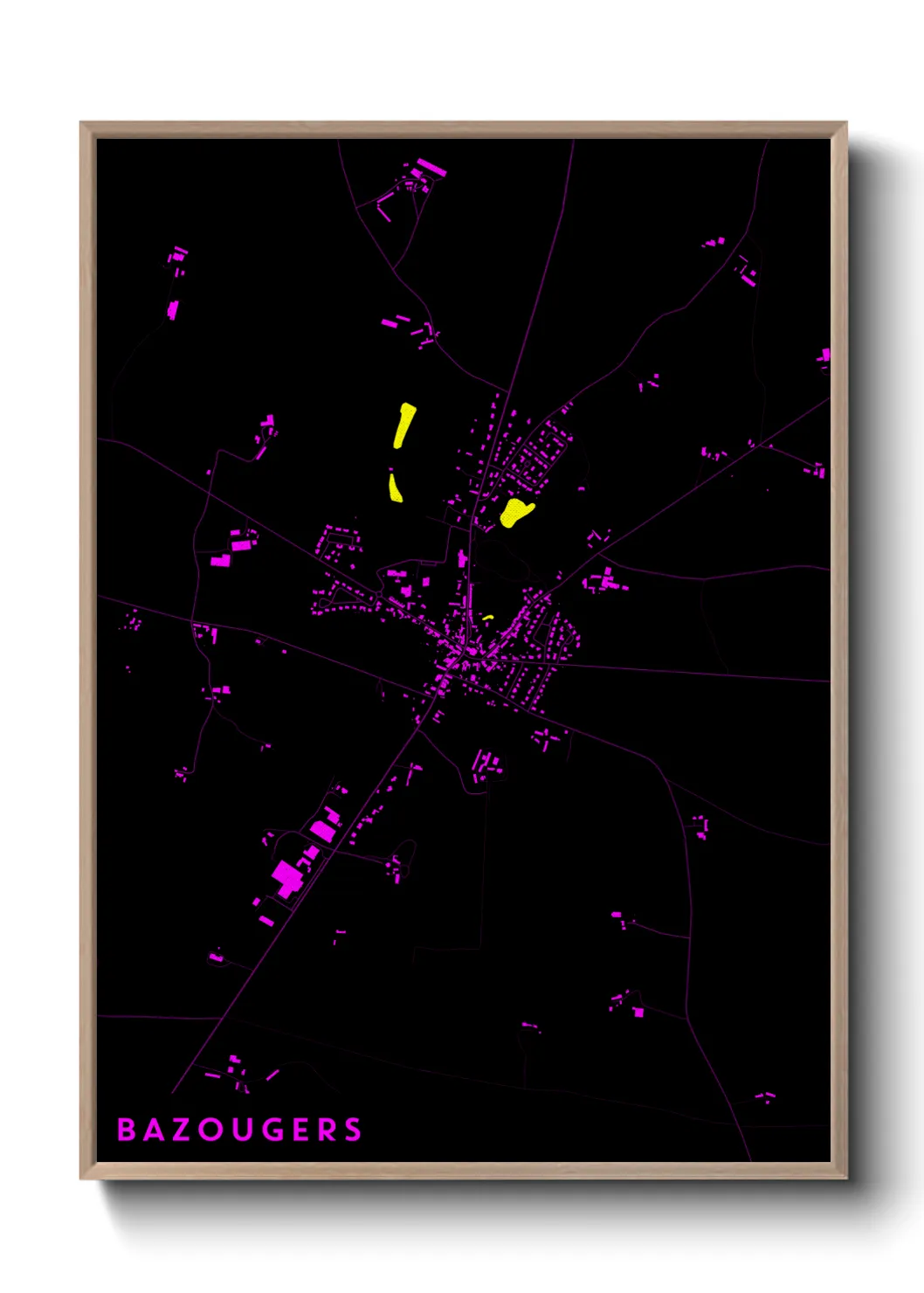 Une affiche de carte sur Bazougers