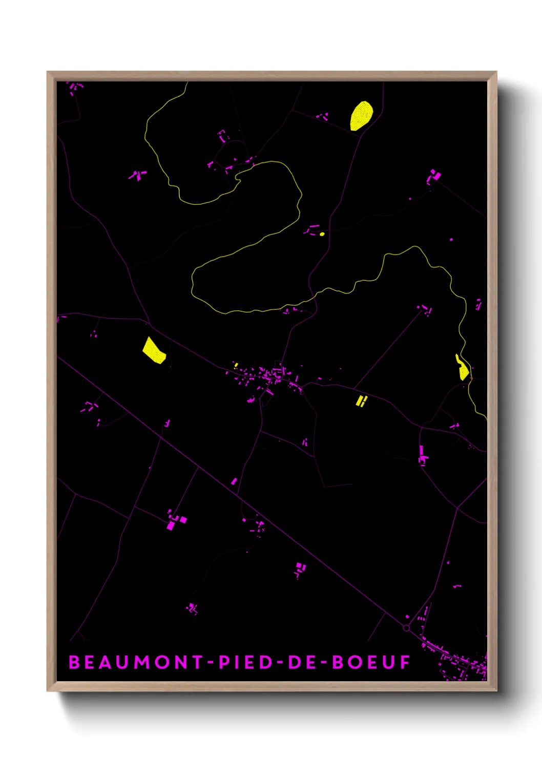 Une affiche de carte sur Beaumont-Pied-de-Boeuf