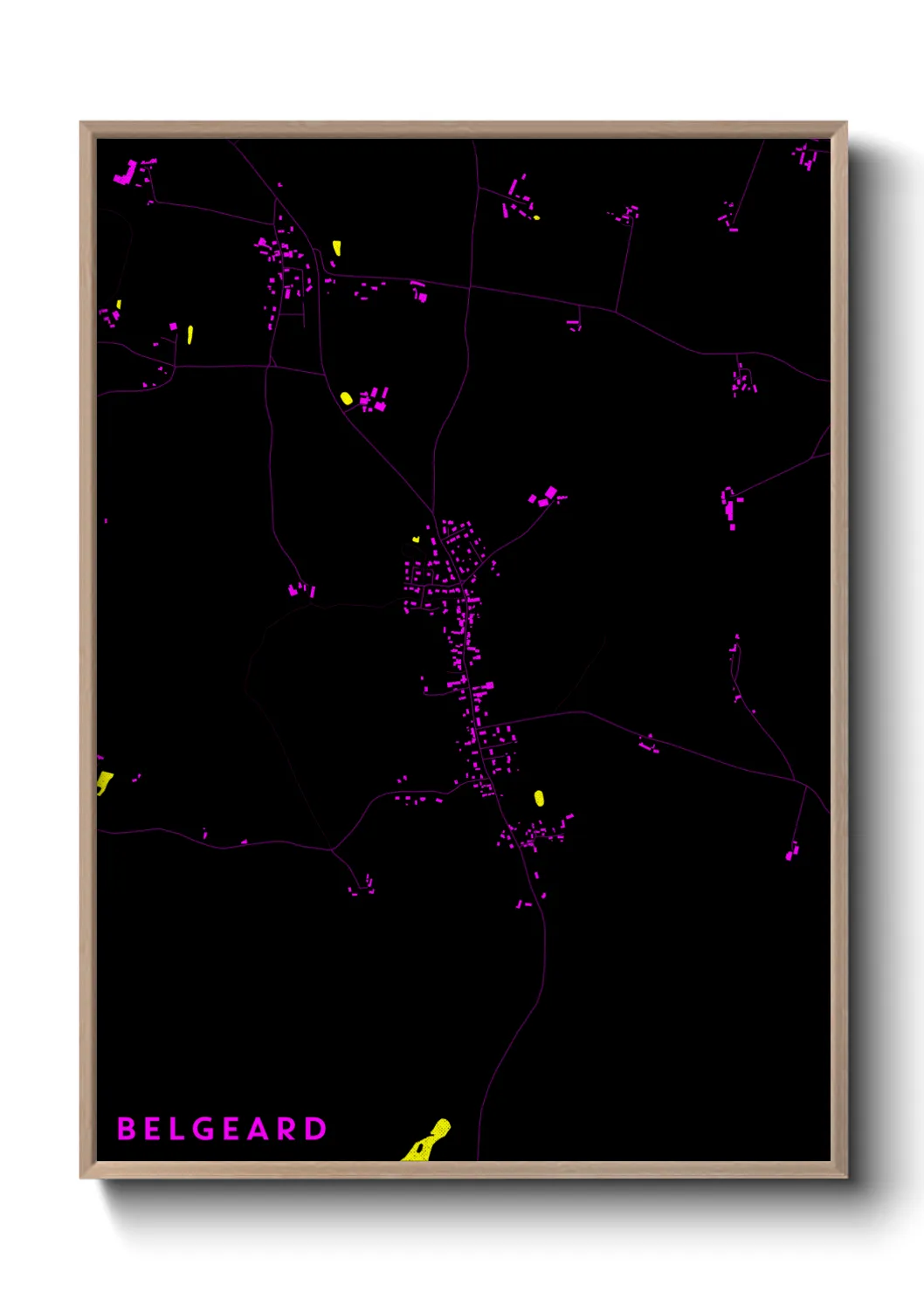 Une affiche de carte sur Belgeard
