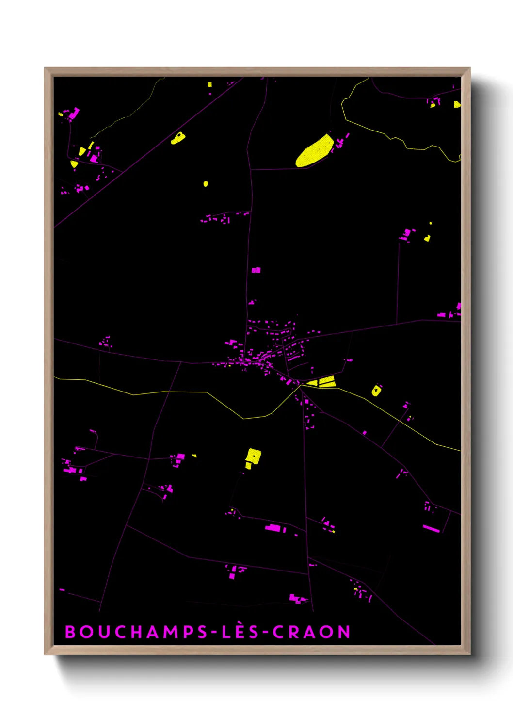 Une affiche de carte sur Bouchamps-lès-Craon