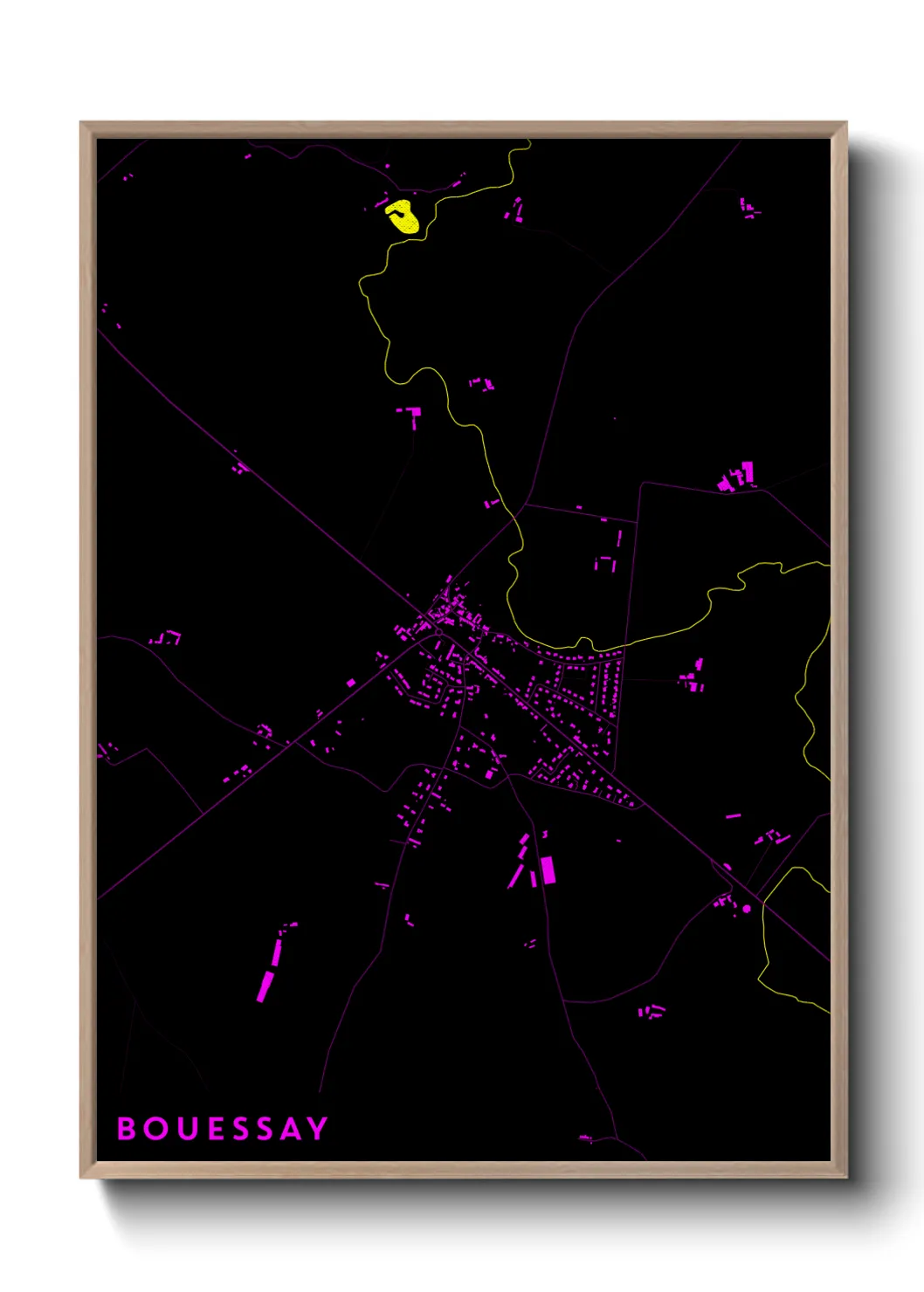 Une affiche de carte sur Bouessay