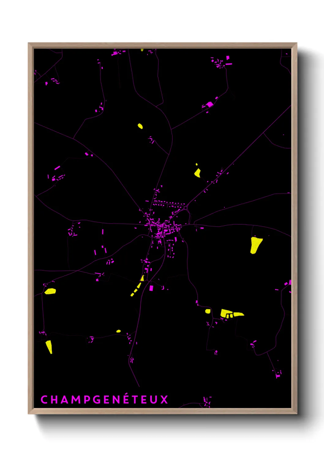 Une affiche de carte sur Champgenéteux
