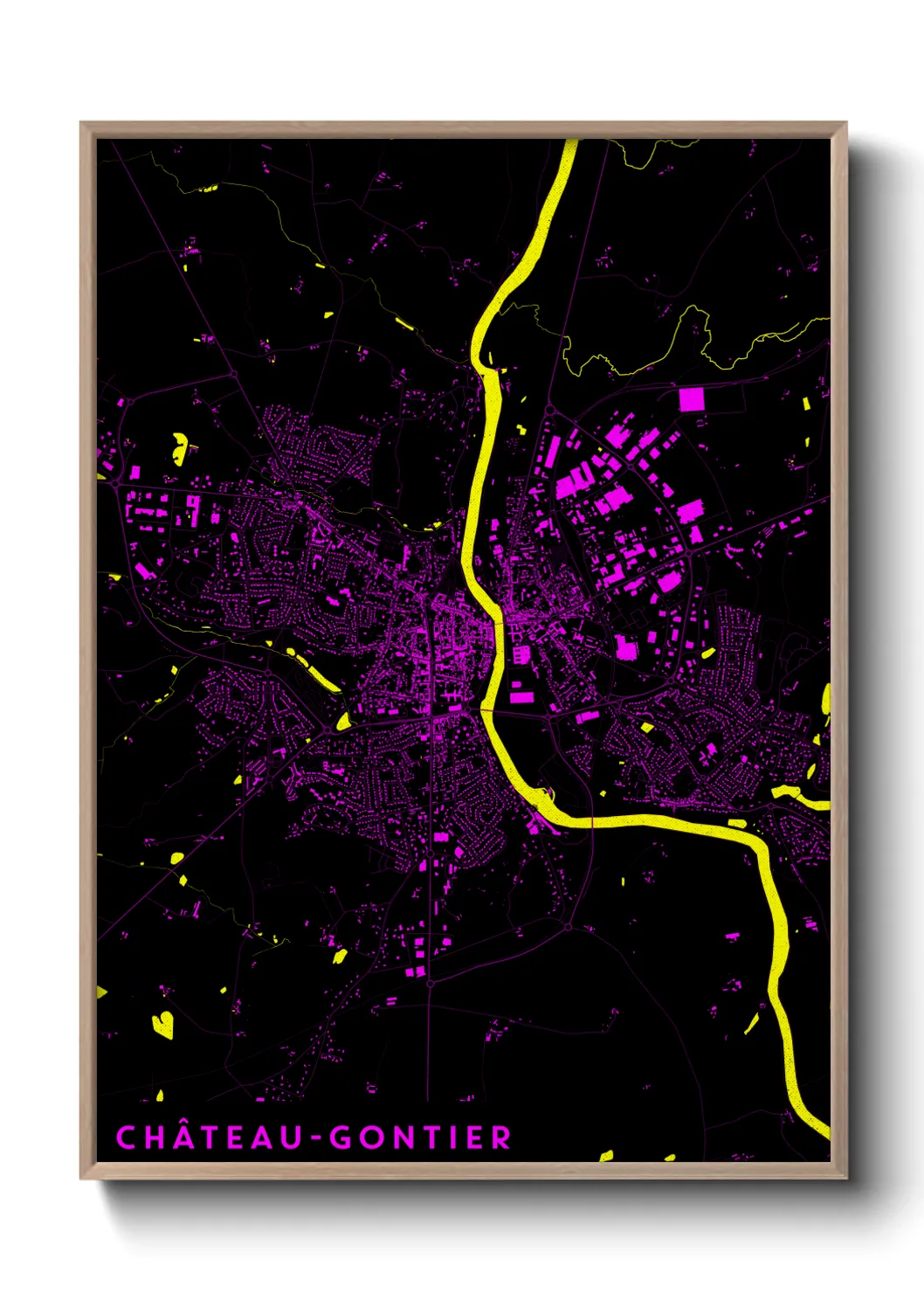 Une affiche de carte sur Château-Gontier