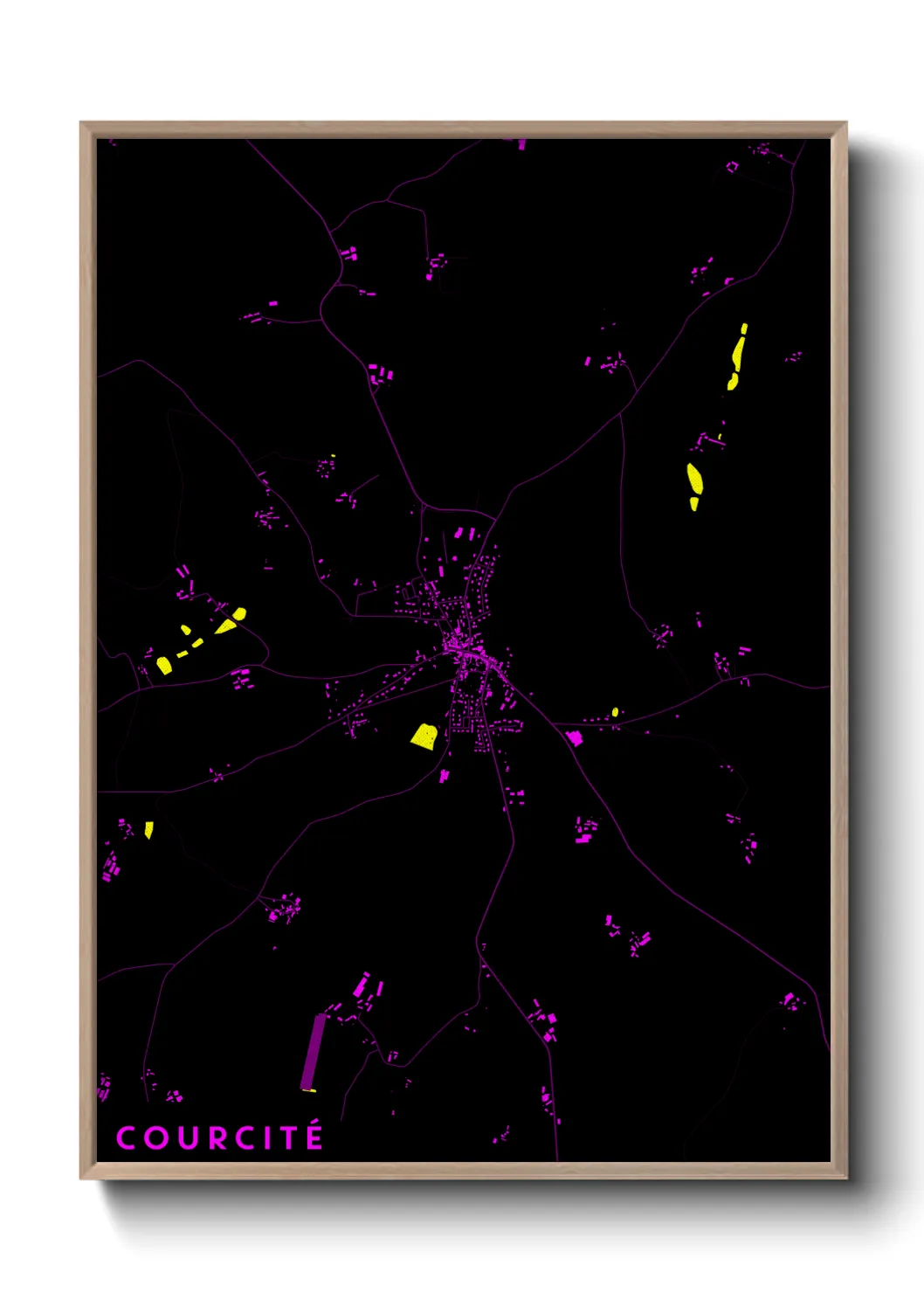 Une affiche de carte sur Courcité