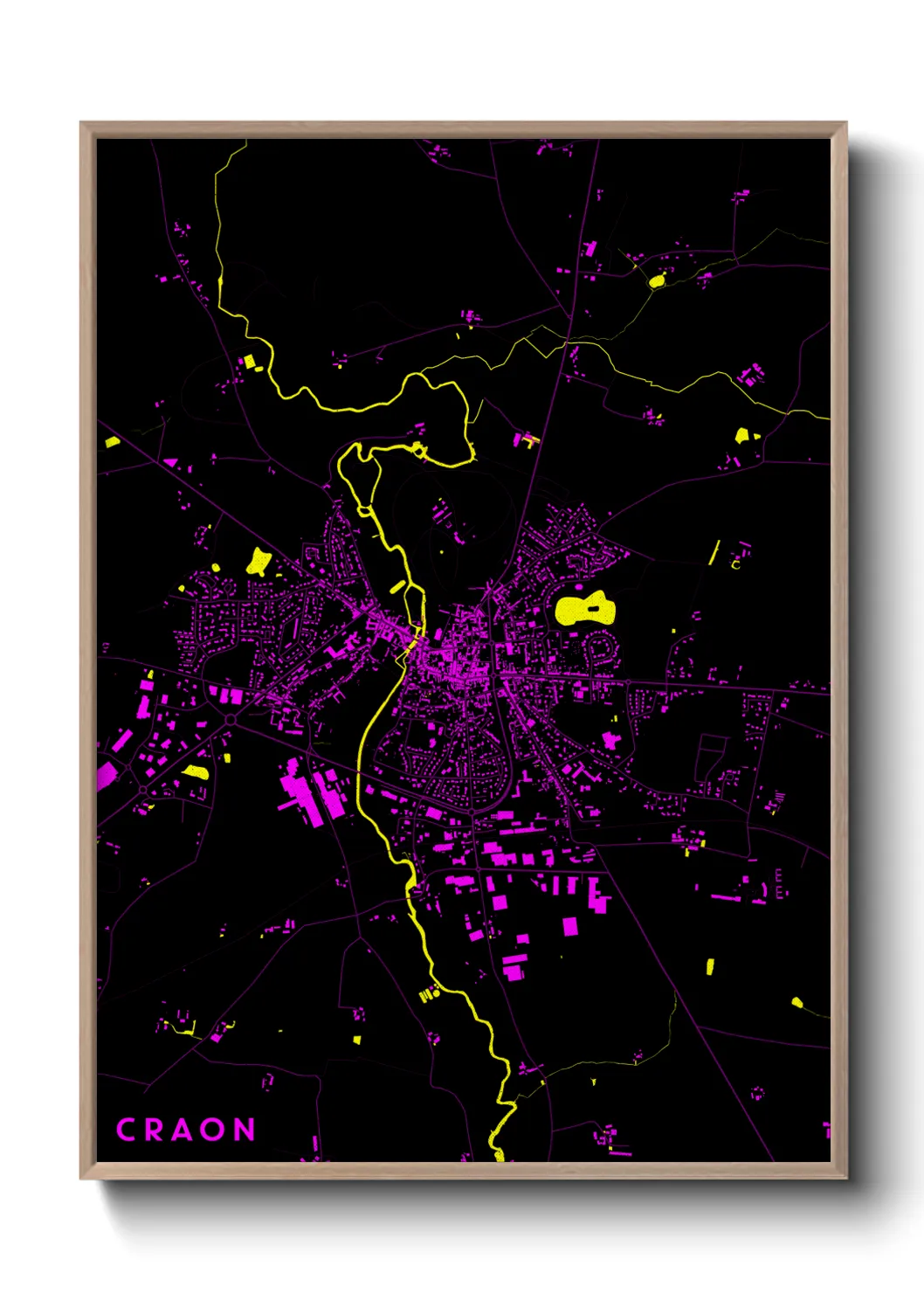 Une affiche de carte sur Craon