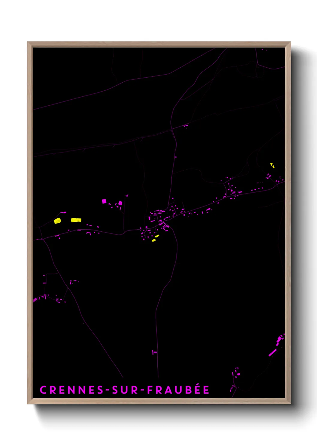 Un poster carteCrennes-sur-Fraubée
