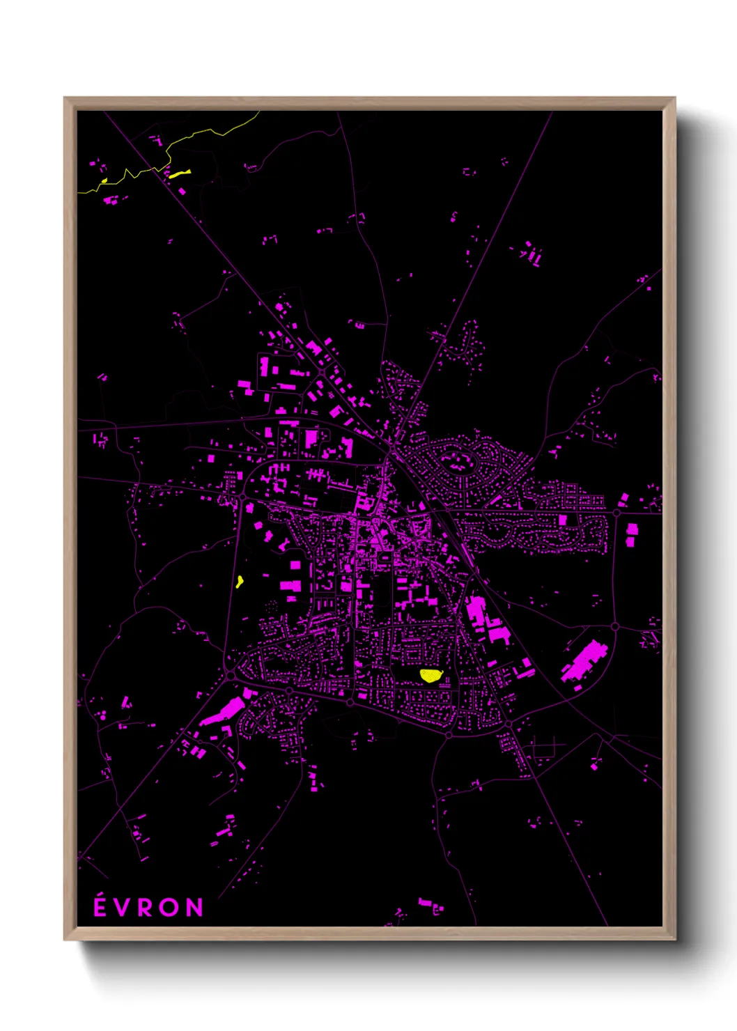 Une affiche de carte sur Évron