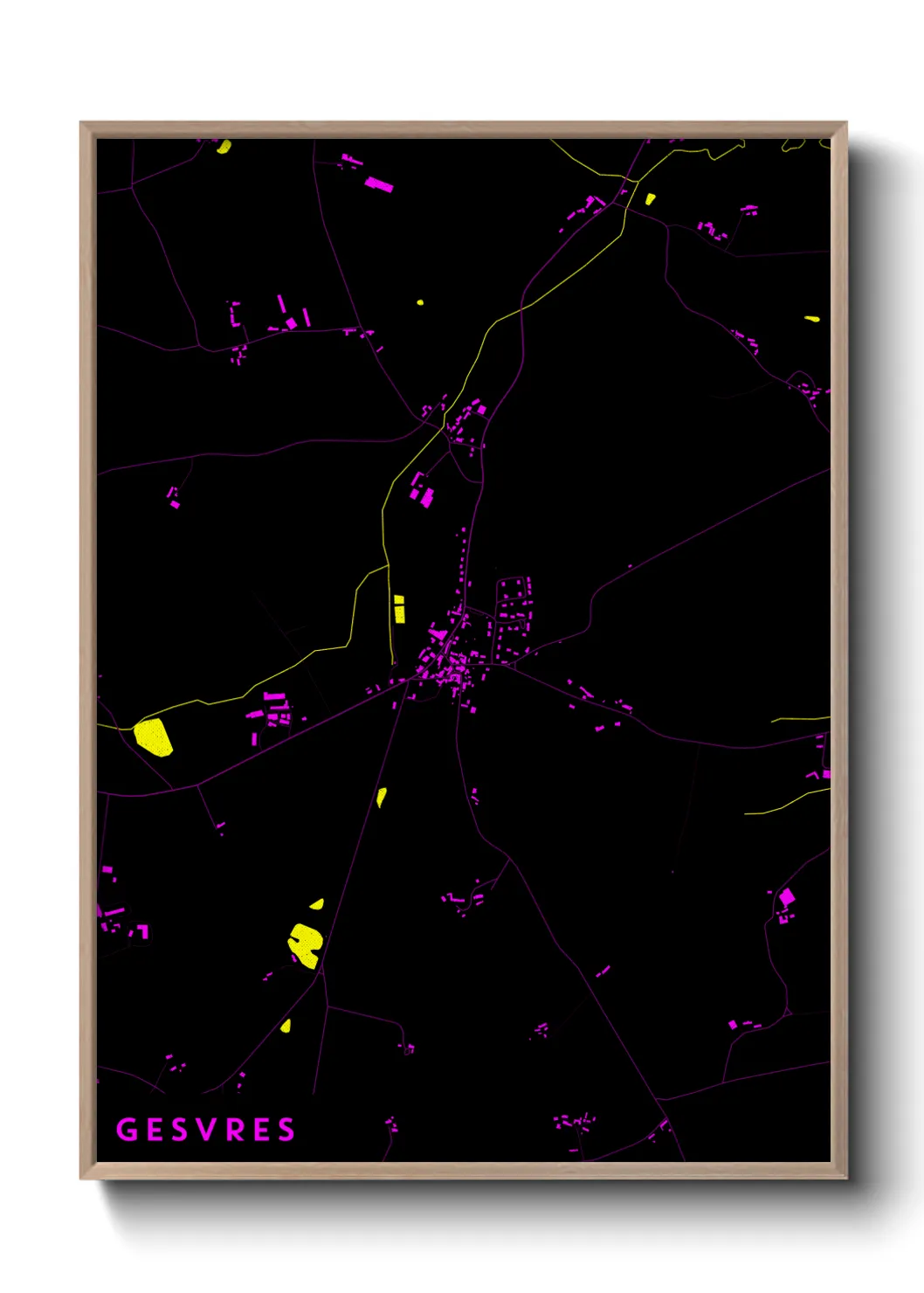 Une affiche de carte sur Gesvres