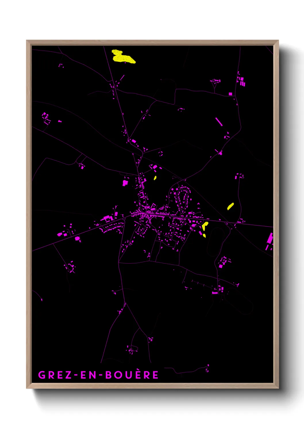 Une affiche de carte sur Grez-en-Bouère