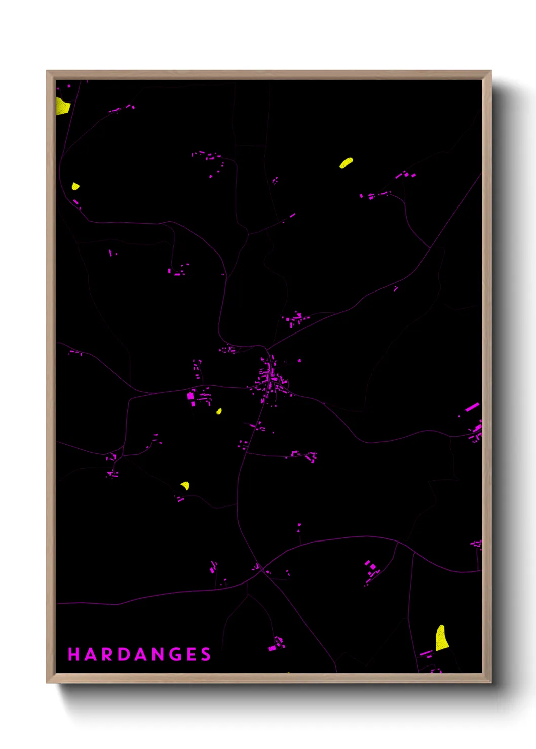 Une affiche de carte sur Hardanges