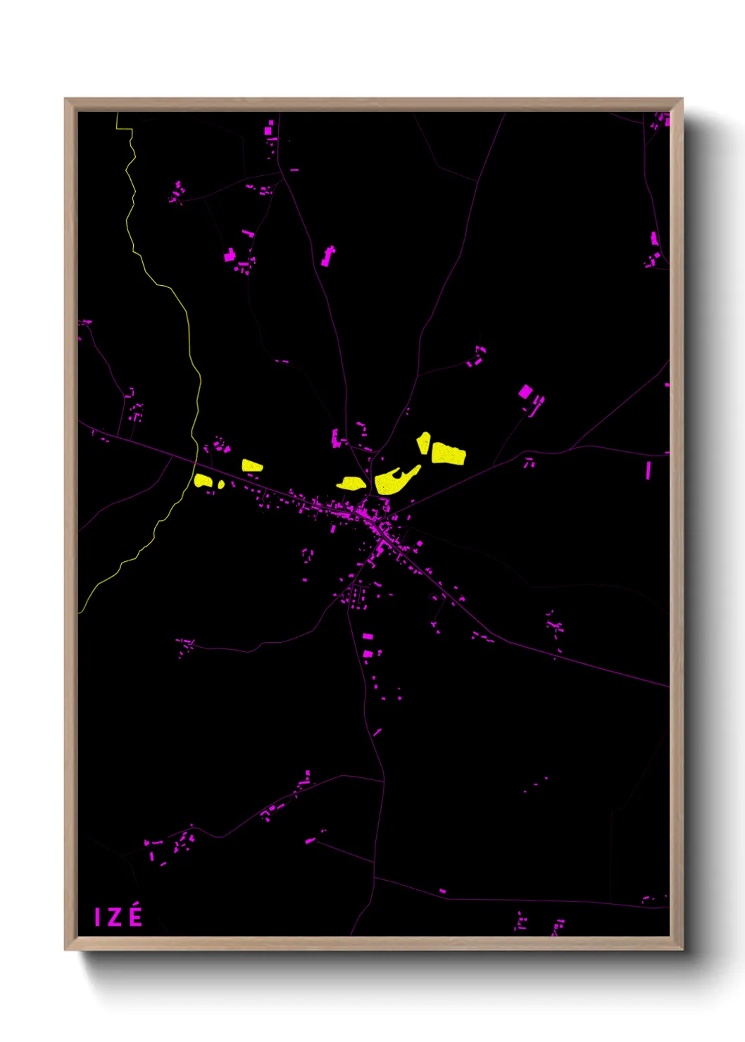 Une affiche de carte sur Izé