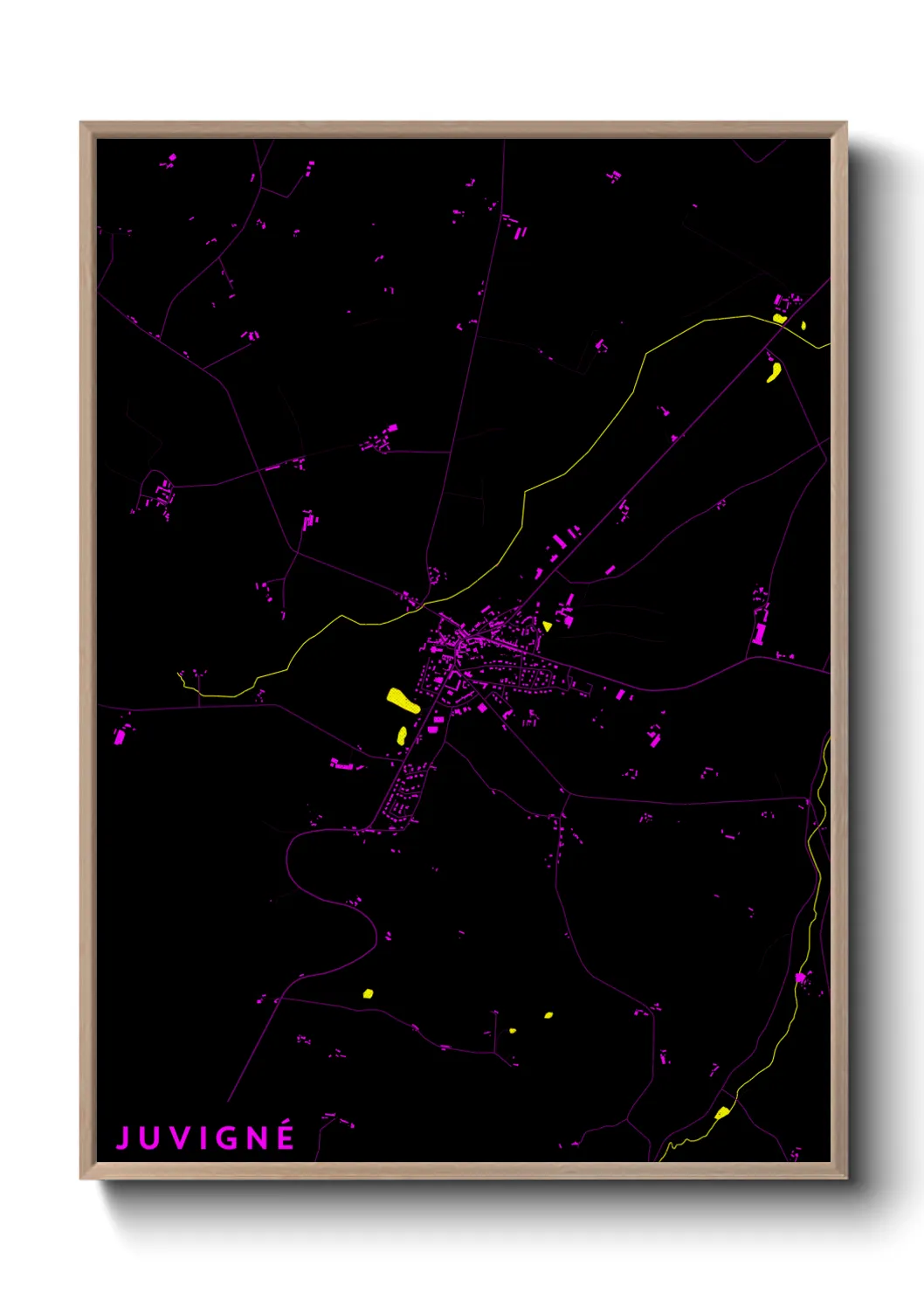 Une affiche de carte sur Juvigné