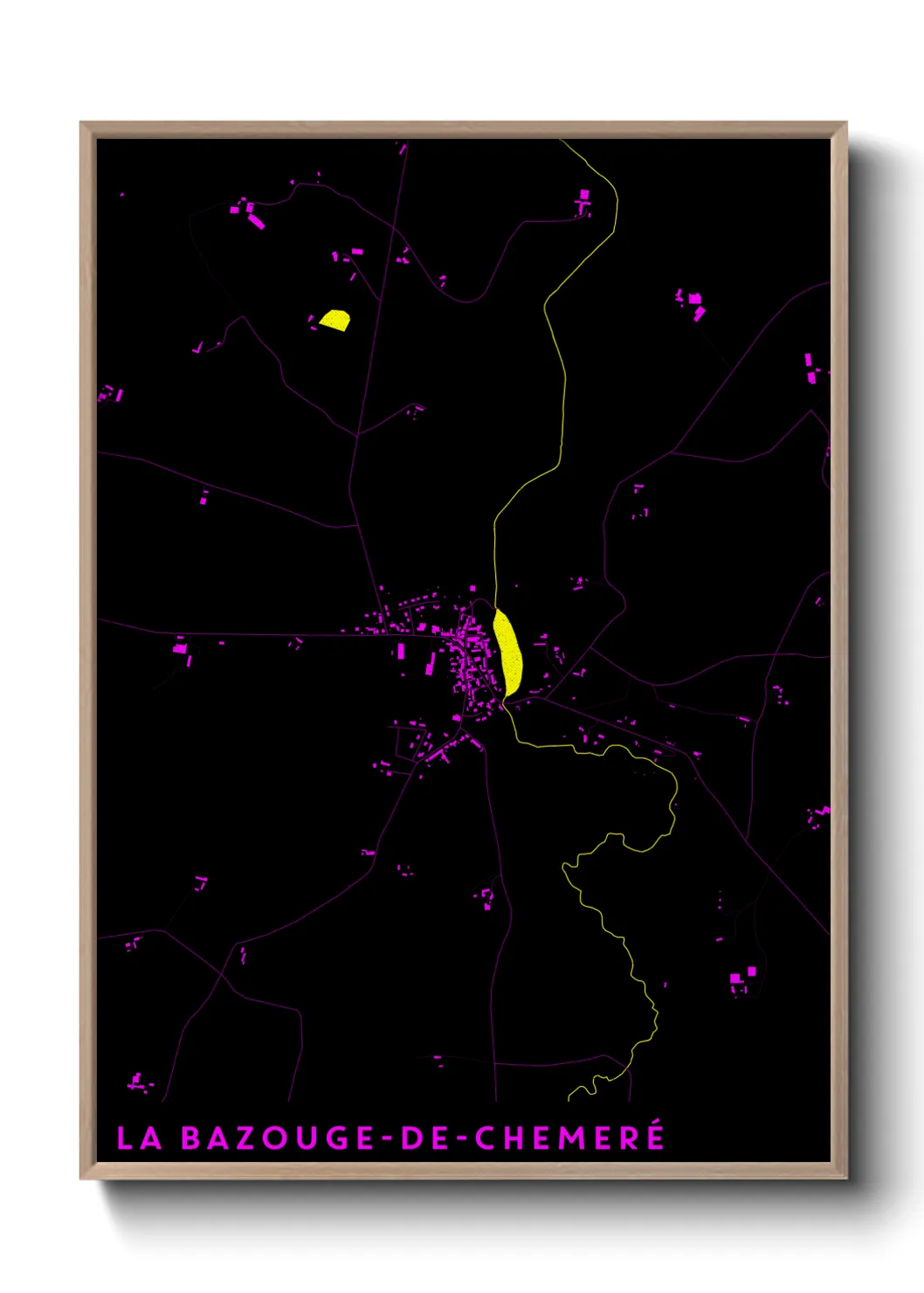 Une affiche de carte sur La Bazouge-de-Chemeré