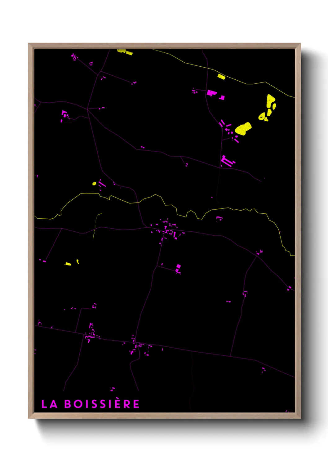Une affiche de carte sur La Boissière