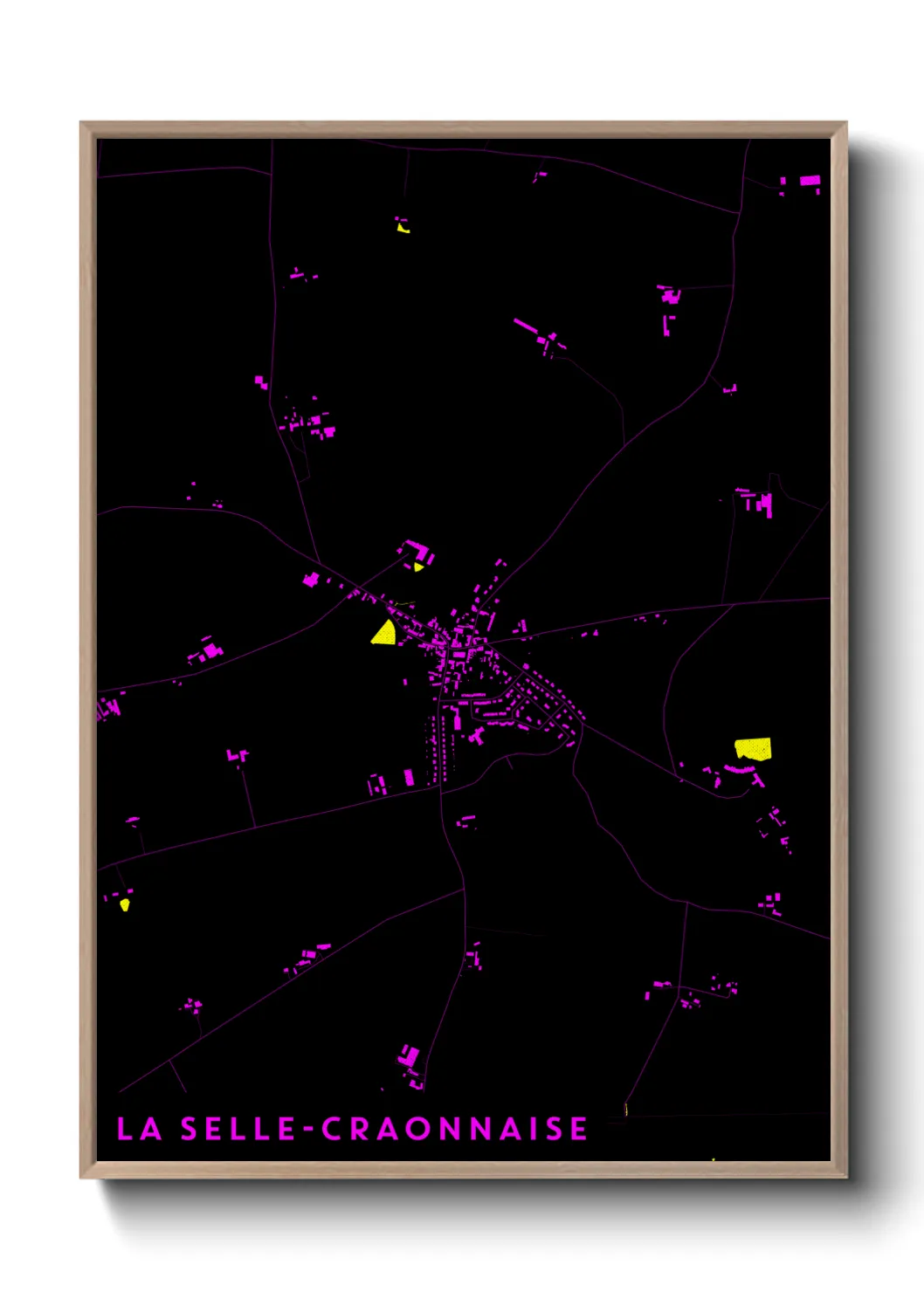 Une affiche de carte sur La Selle-Craonnaise