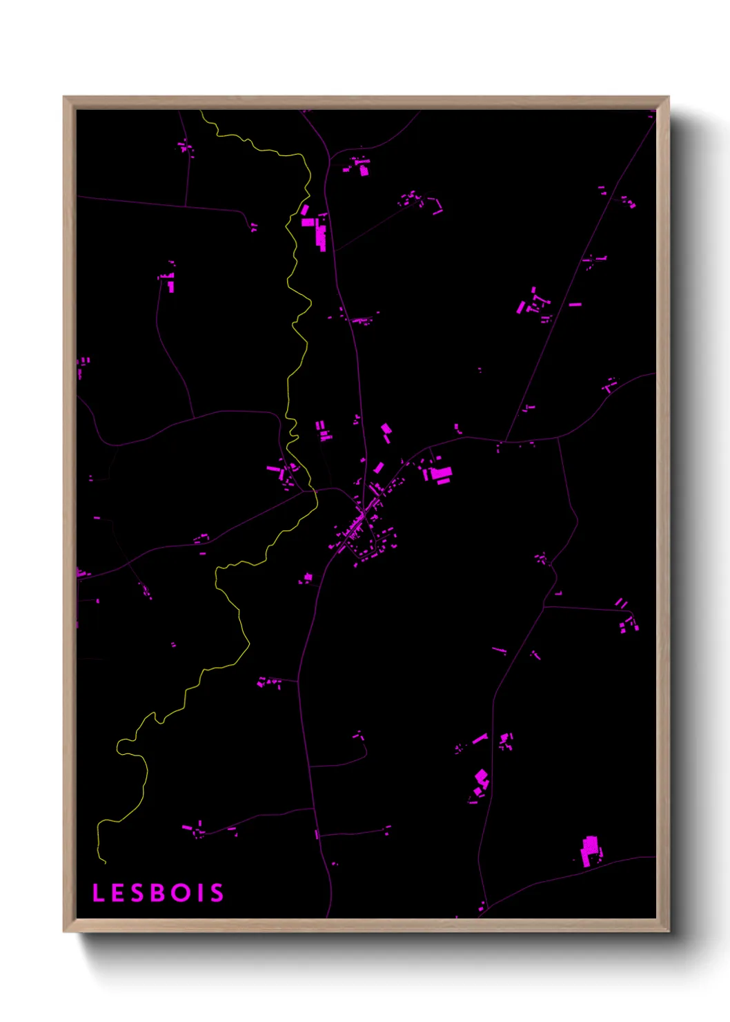 Une affiche de carte sur Lesbois