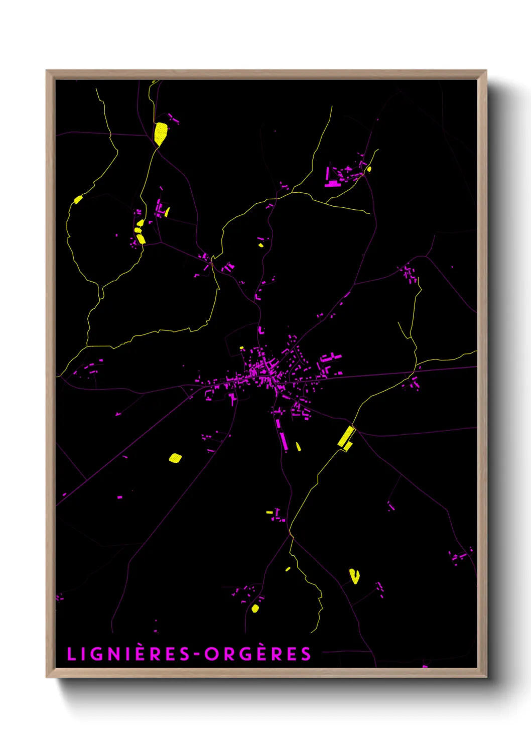Un poster carteLignières-Orgères