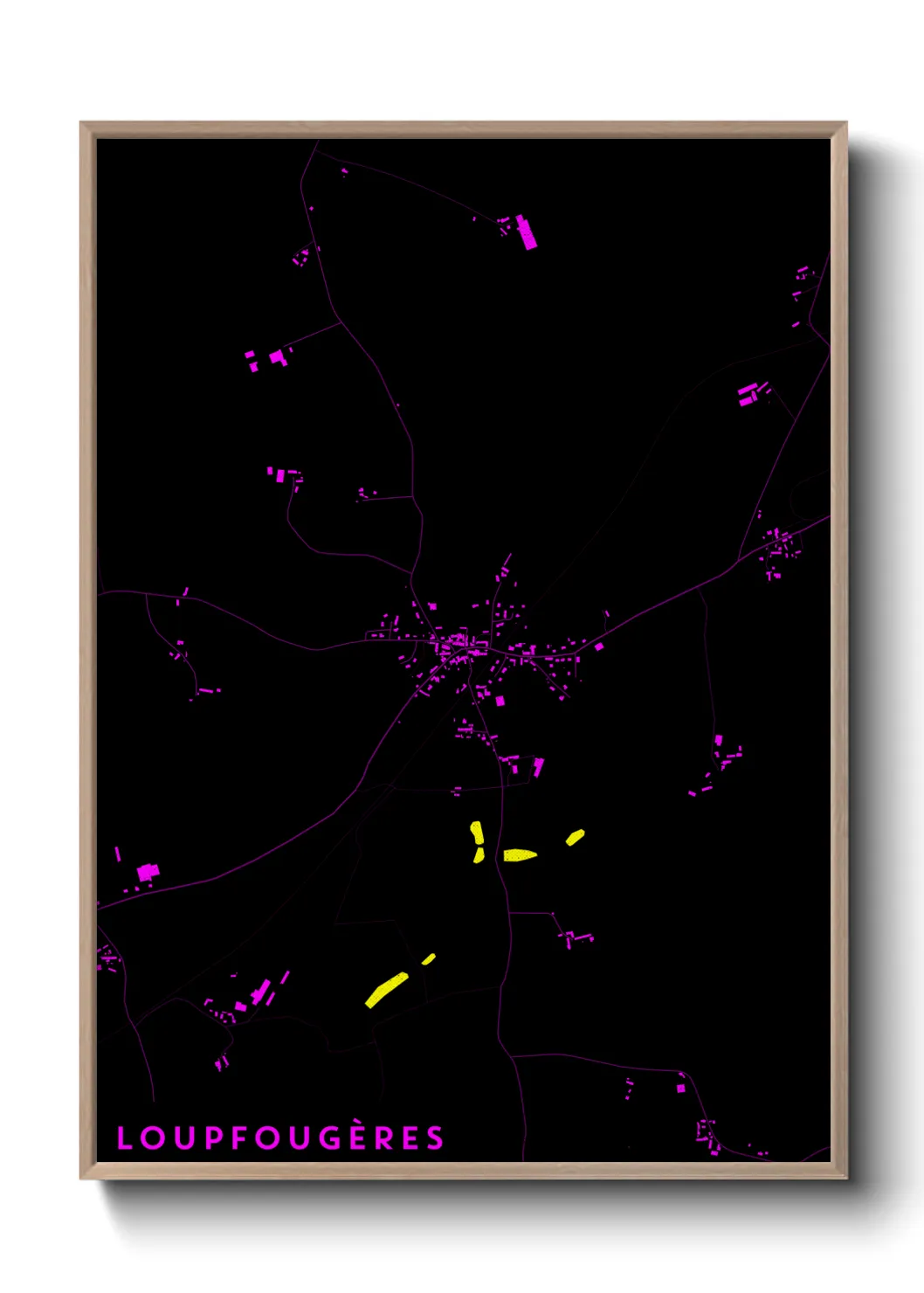 Une affiche de carte sur Loupfougères