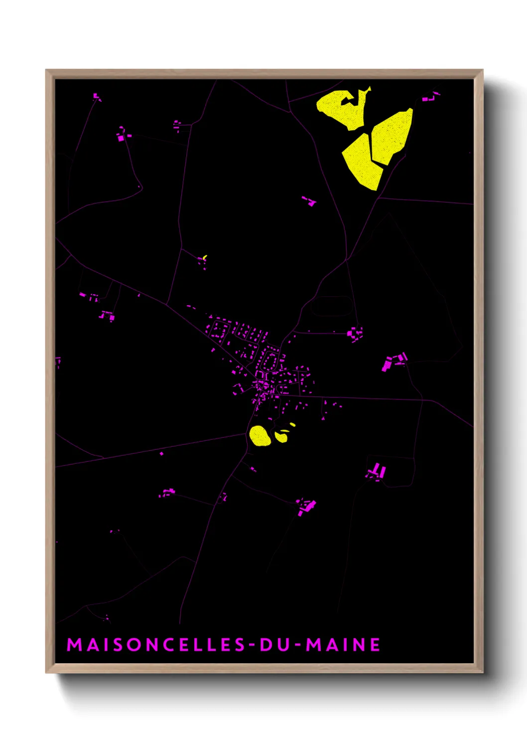 Une affiche de carte sur Maisoncelles-du-Maine