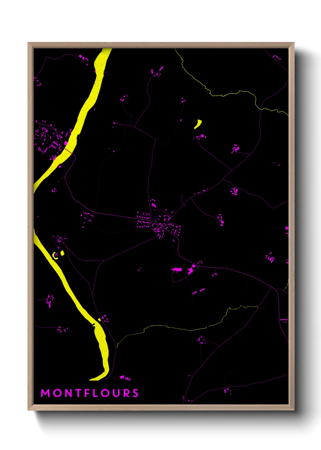 Une affiche de carte sur Montflours