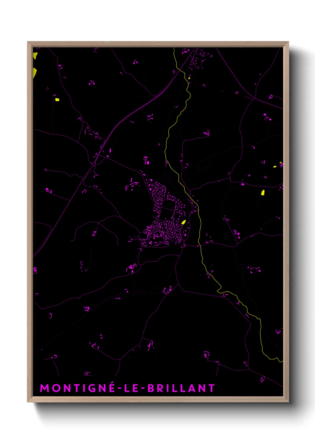 Une affiche de carte sur Montigné-le-Brillant