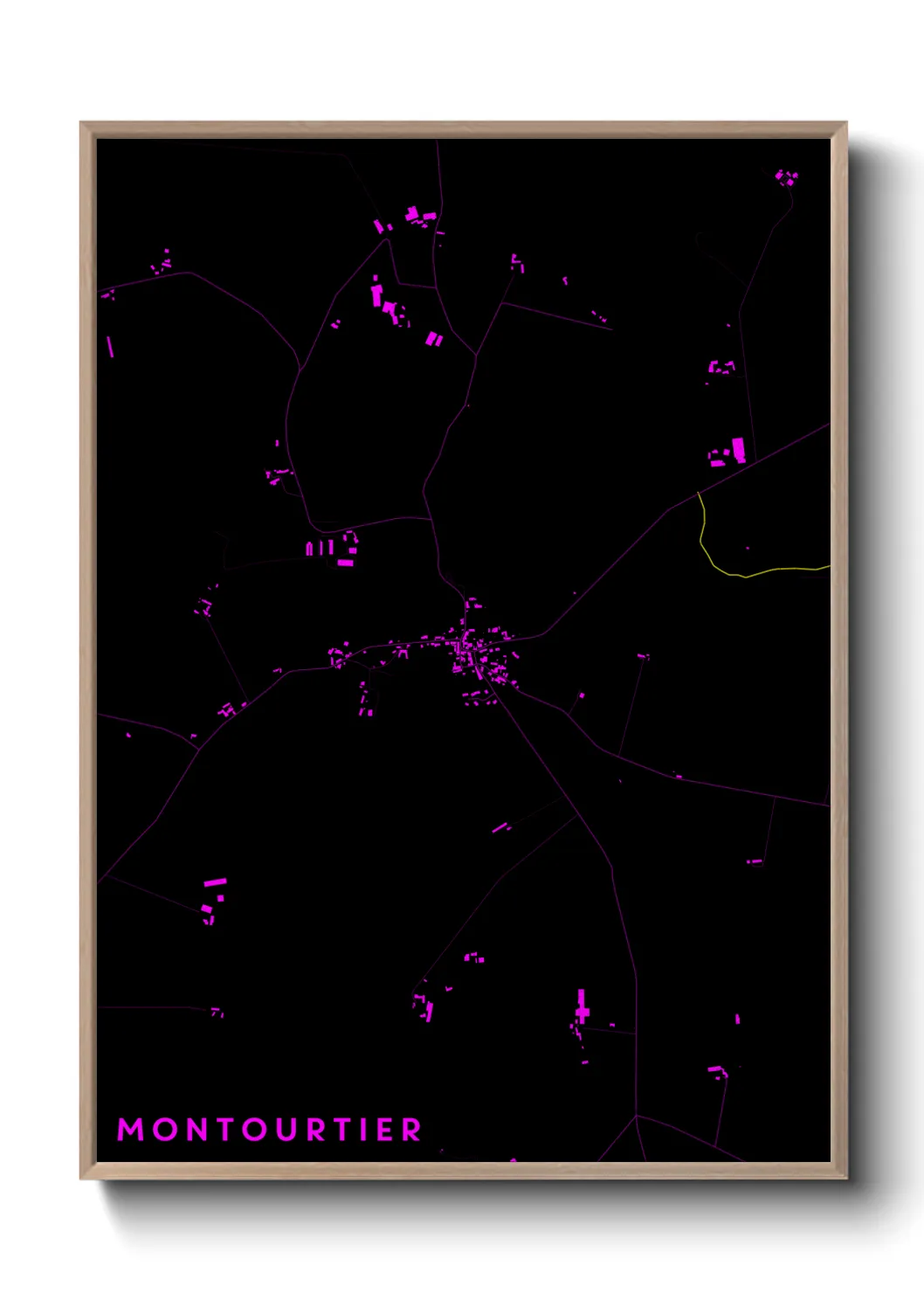 Une affiche de carte sur Montourtier