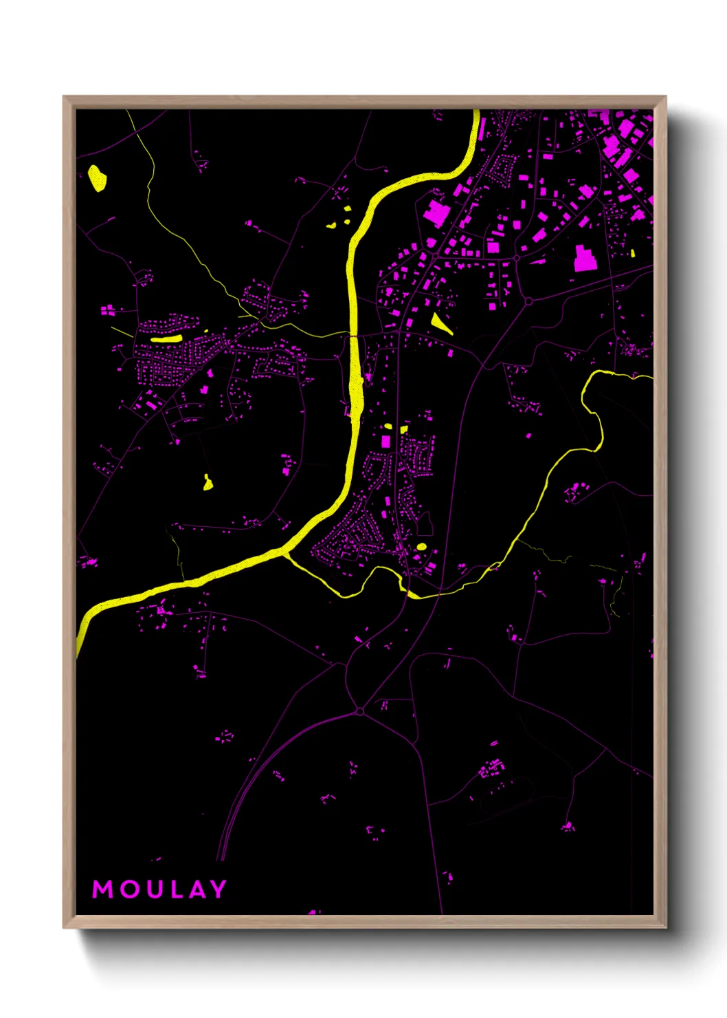 Une affiche de carte sur Moulay