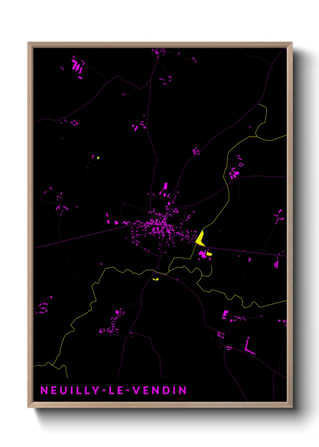 Une affiche de carte sur Neuilly-le-Vendin