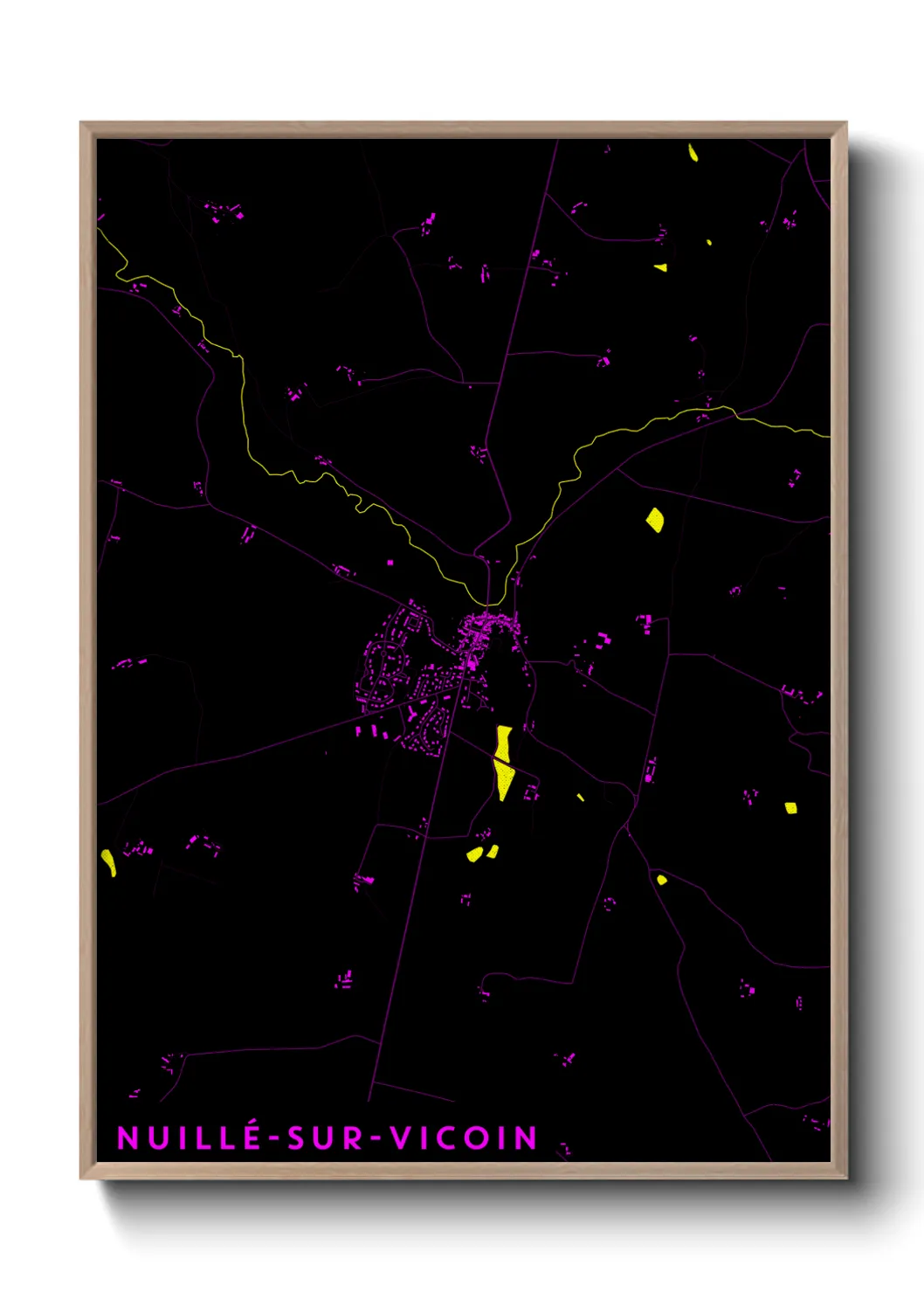 Une affiche de carte sur Nuillé-sur-Vicoin