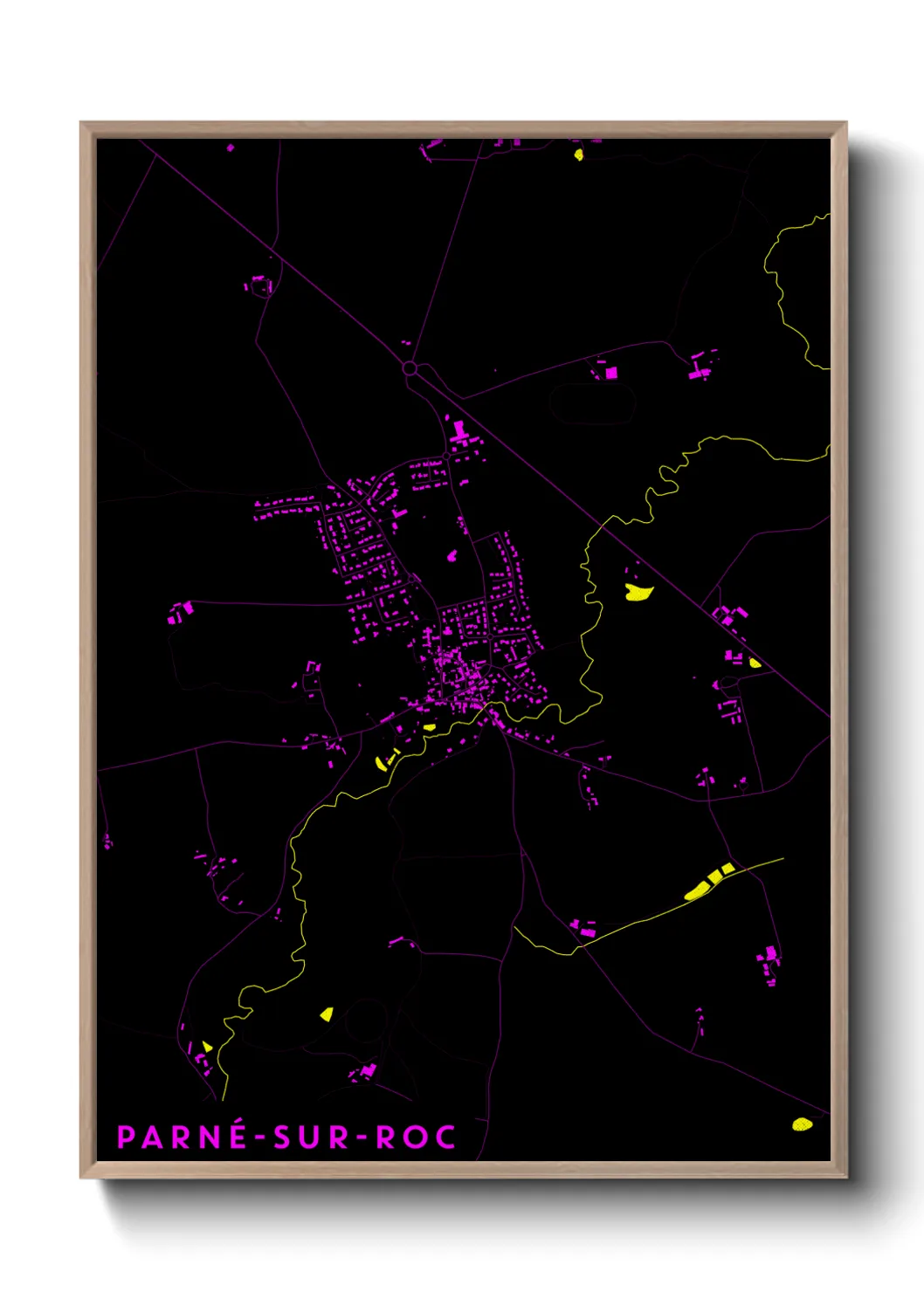 Une affiche de carte sur Parné-sur-Roc