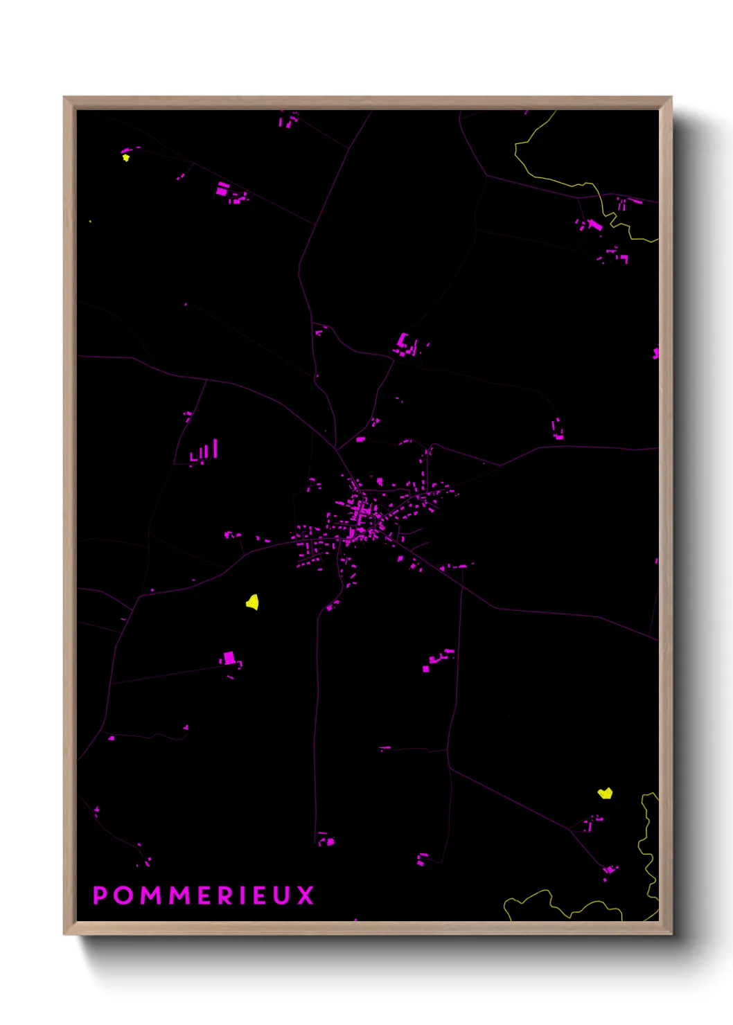 Une affiche de carte sur Pommerieux