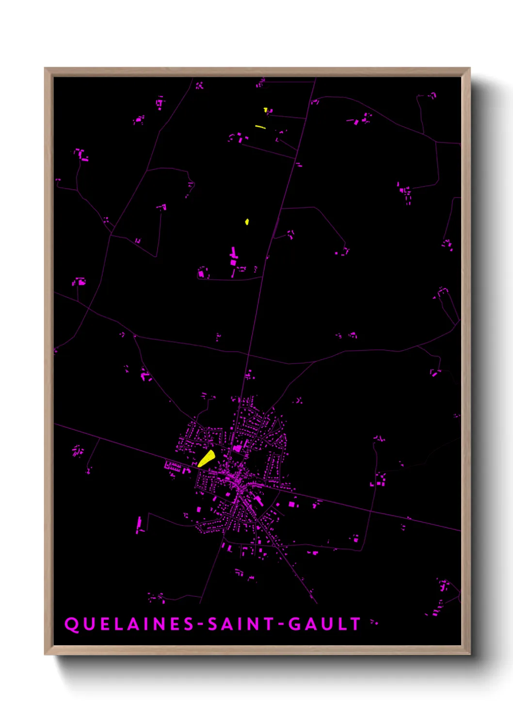 Une affiche de carte sur Quelaines-Saint-Gault