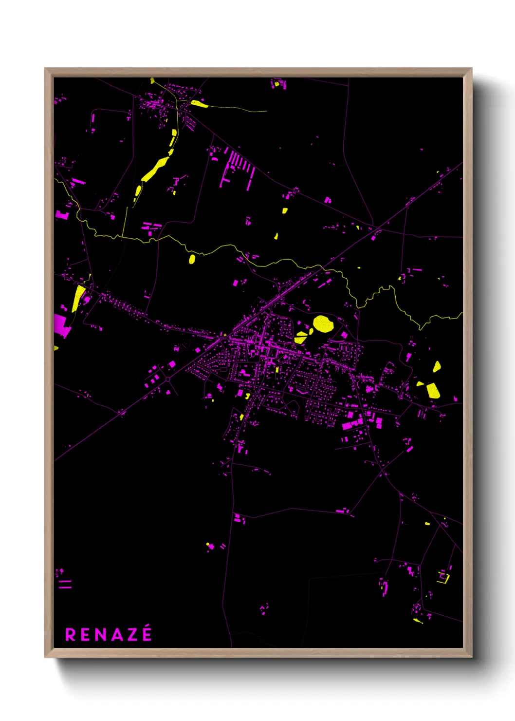 Une affiche de carte sur Renazé