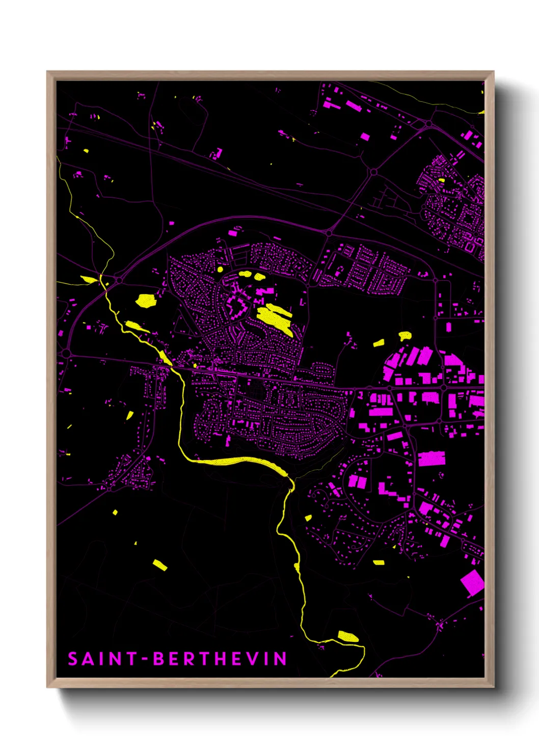 Une affiche de carte sur Saint-Berthevin