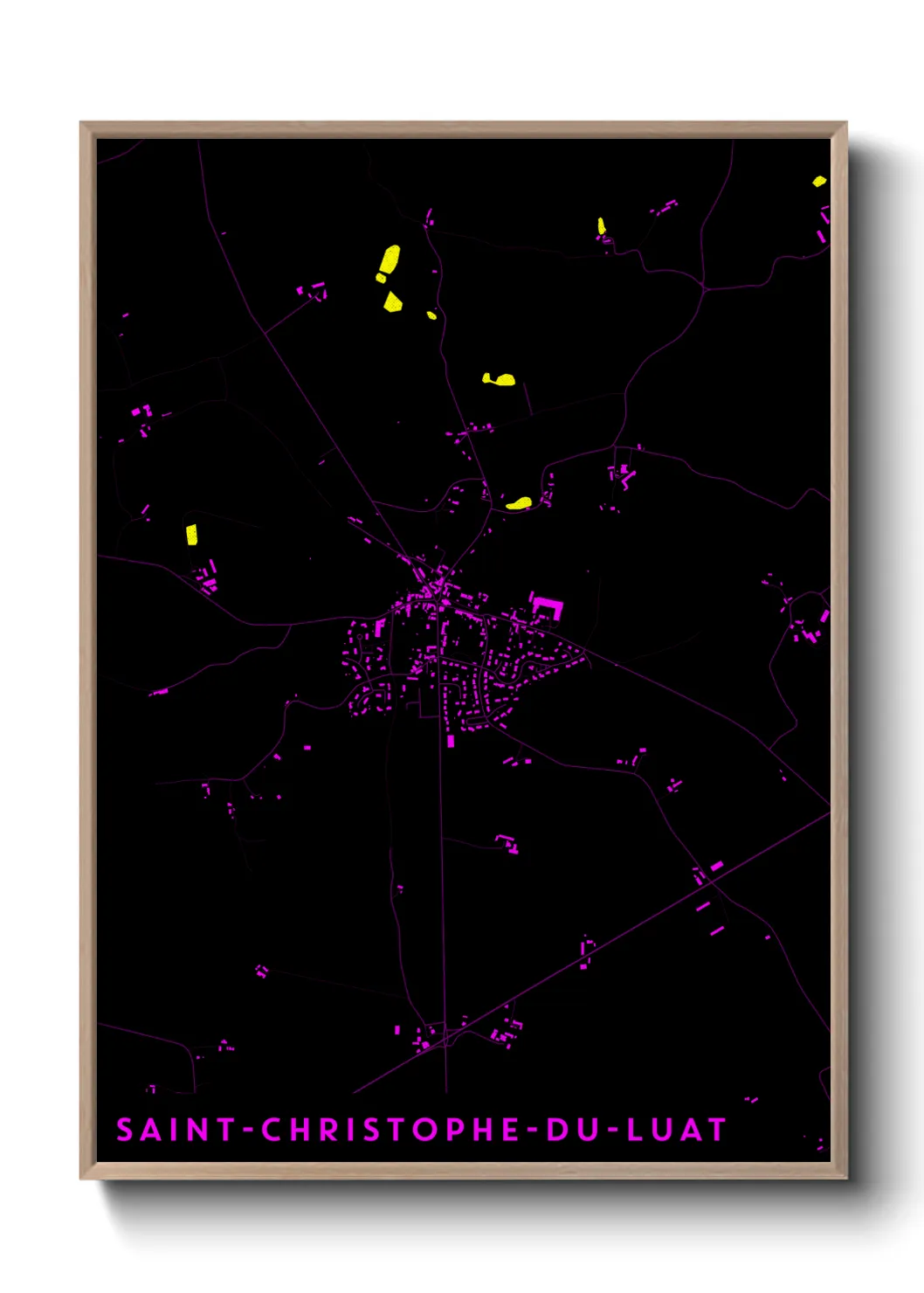 Une affiche de carte sur Saint-Christophe-du-Luat