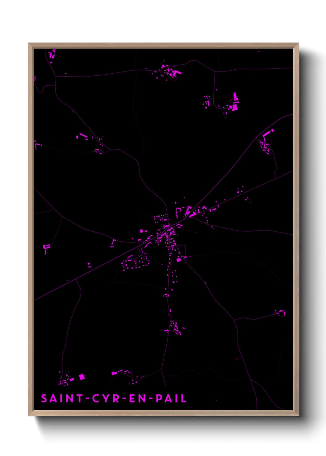 Une affiche de carte sur Saint-Cyr-en-Pail
