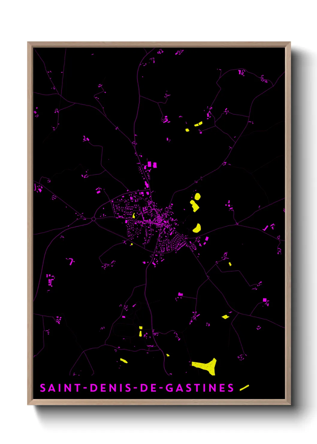 Une affiche de carte sur Saint-Denis-de-Gastines
