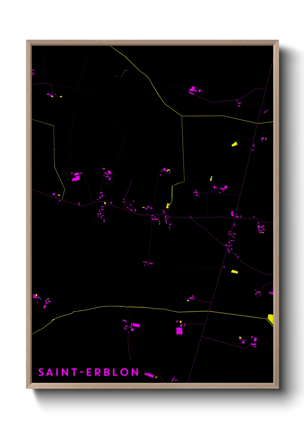 Une affiche de carte sur Saint-Erblon