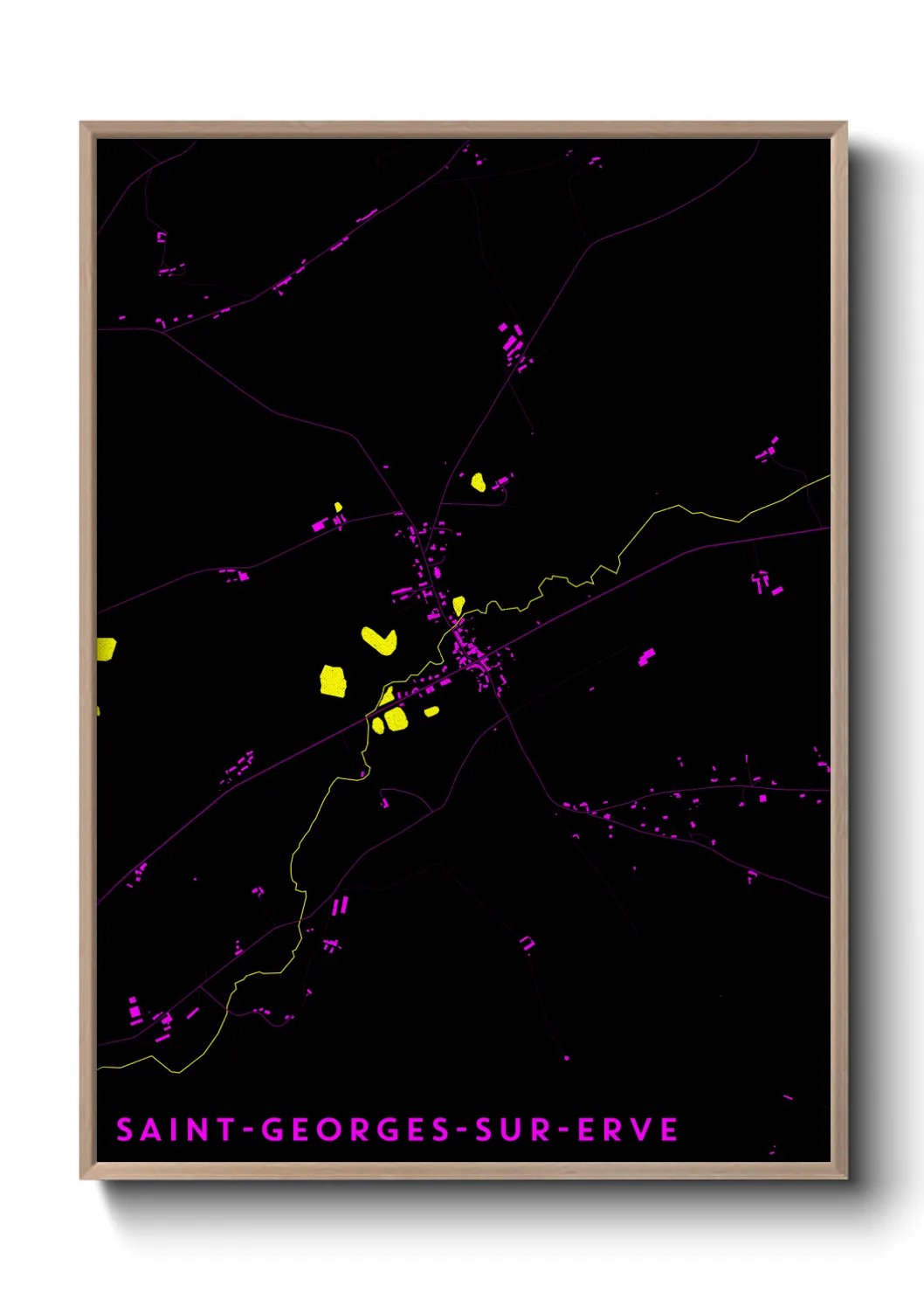 Une affiche de carte sur Saint-Georges-sur-Erve