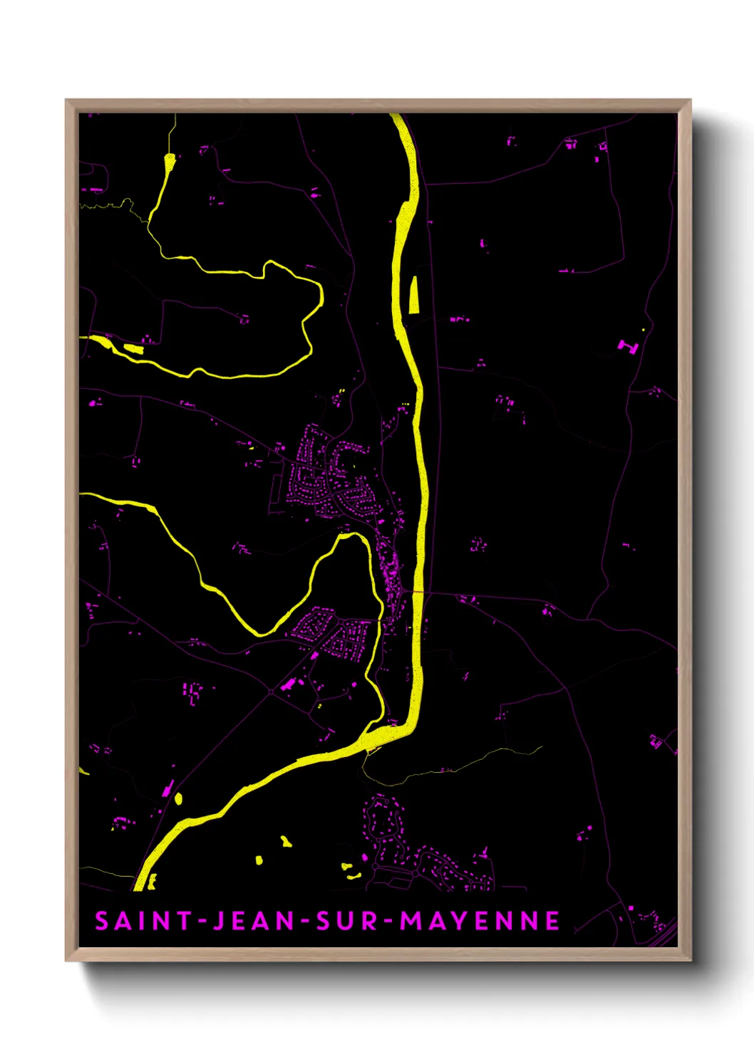 Une affiche de carte sur Saint-Jean-sur-Mayenne