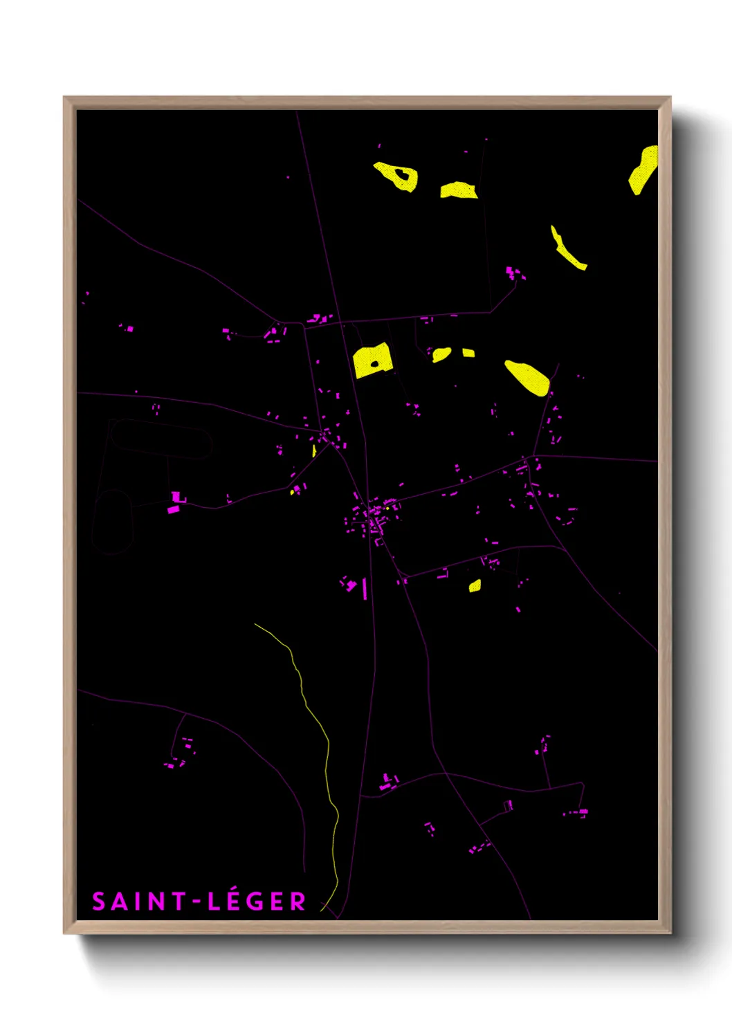 Une affiche de carte sur Saint-Léger
