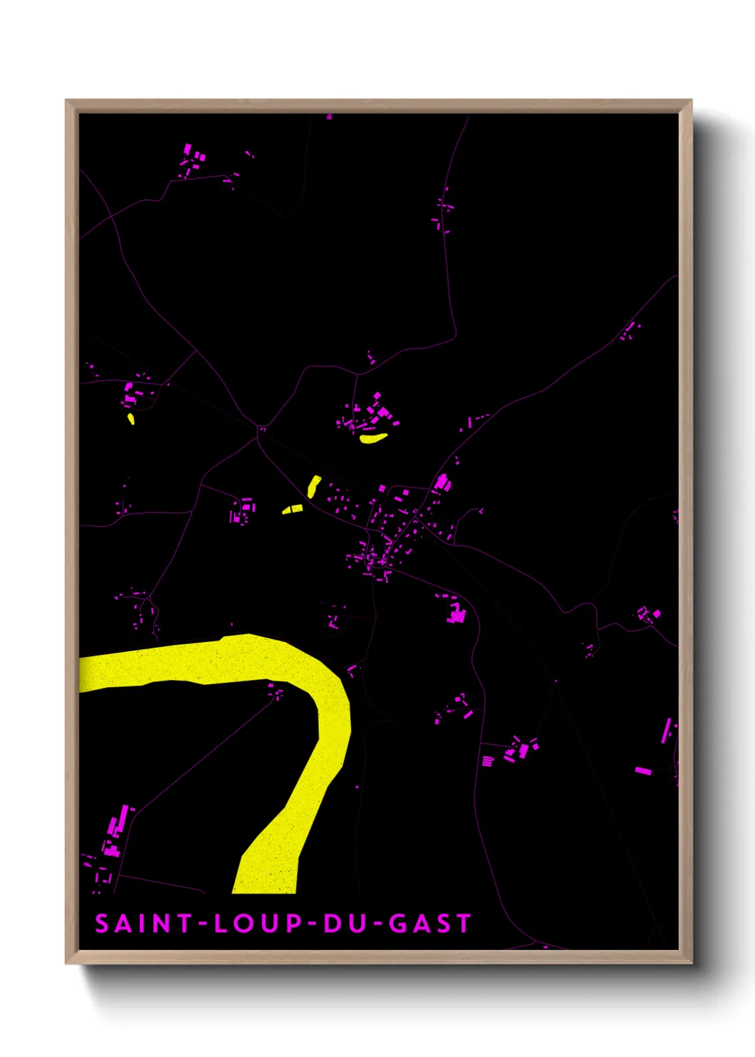 Une affiche de carte sur Saint-Loup-du-Gast