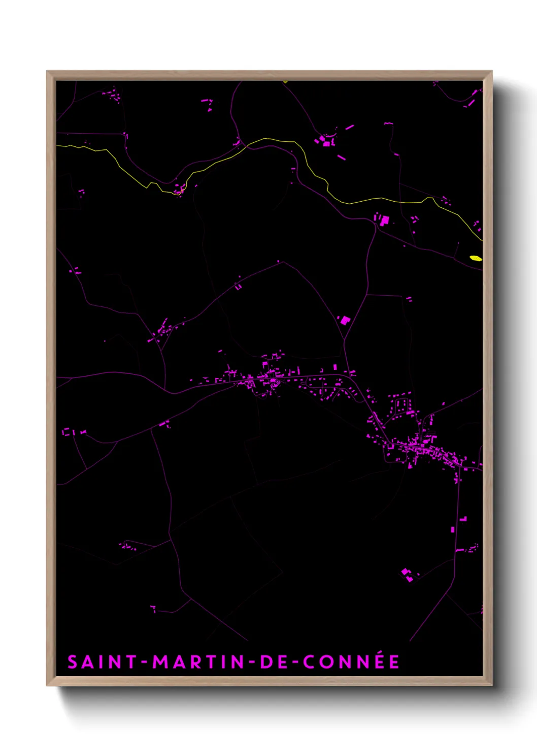 Une affiche de carte sur Saint-Martin-de-Connée