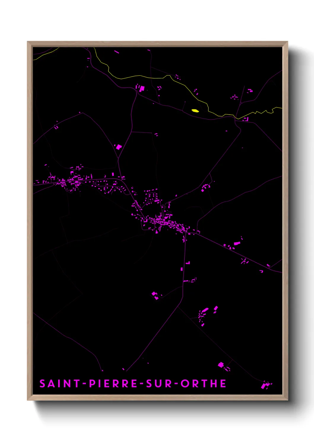 Une affiche de carte sur Saint-Pierre-sur-Orthe