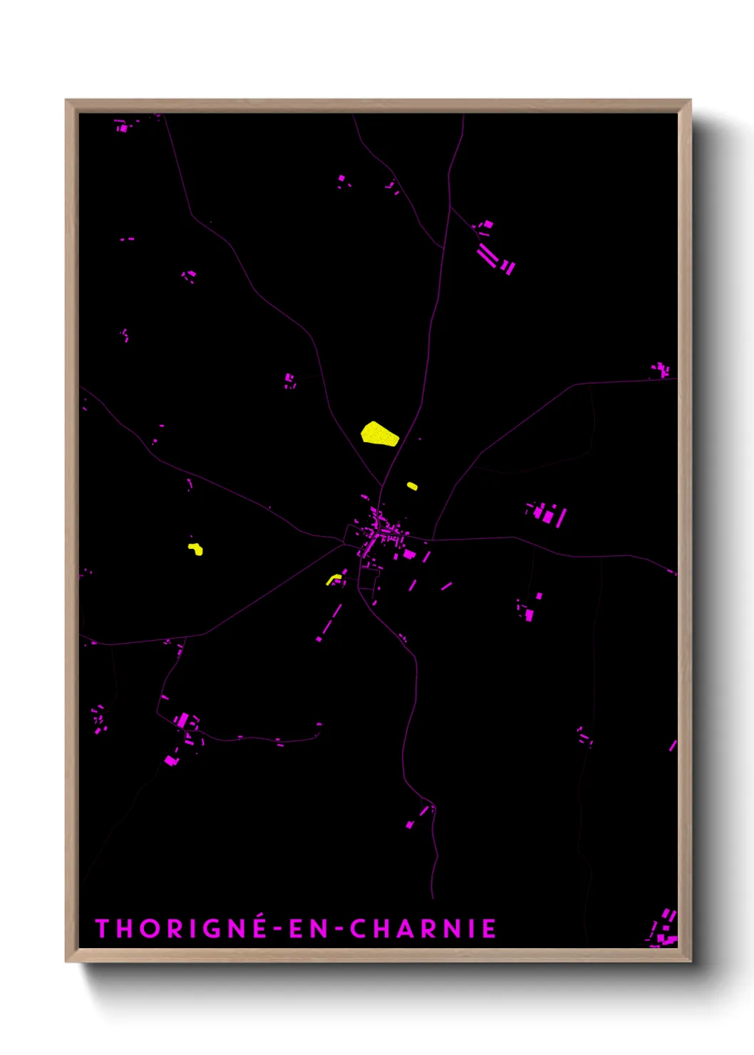 Une affiche de carte sur Thorigné-en-Charnie