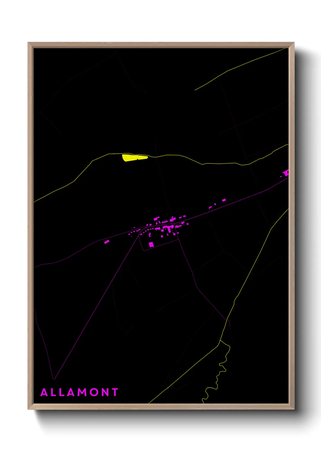 Une affiche de carte sur Allamont